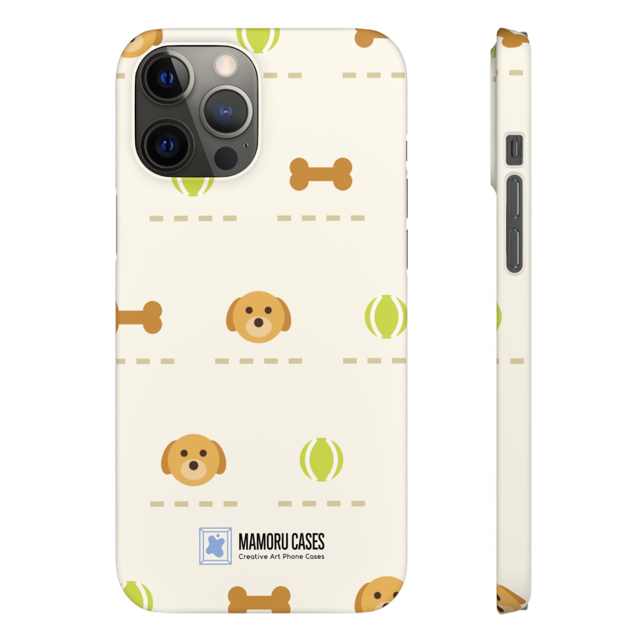 Cute Puppy Pattern Phone Case — Dog, Bone & Tennis Ball Snap Case
