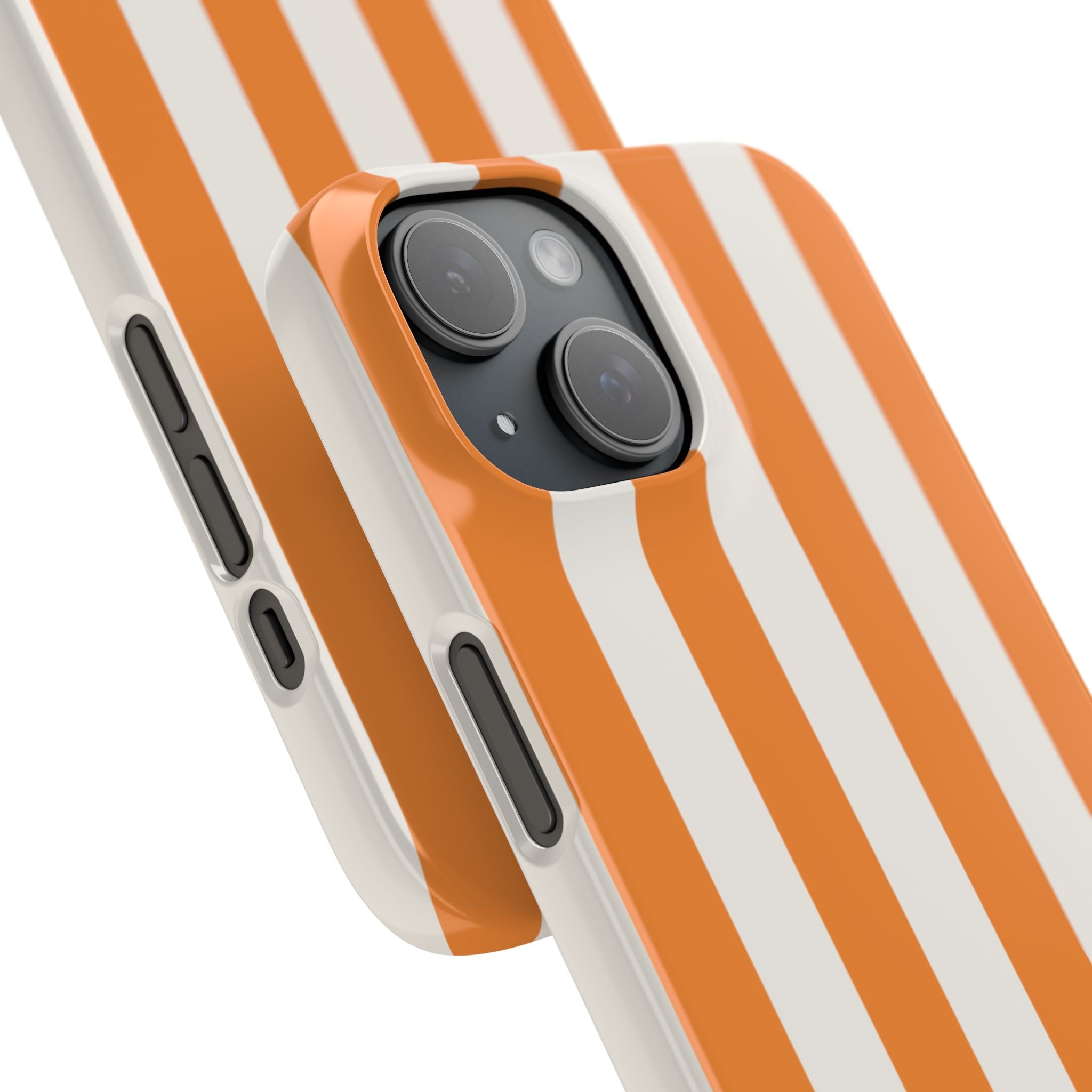 Striped Orange Snap Phone Case — Bold Retro Vertical Stripes iPhone Cover