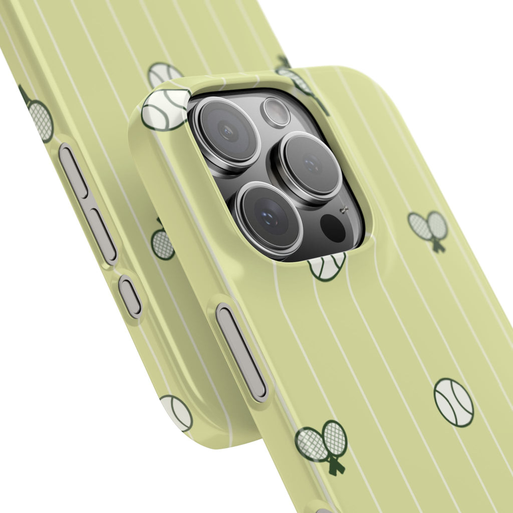 Tennis Pattern Phone Case — Yellow Racket & Ball Snap Case