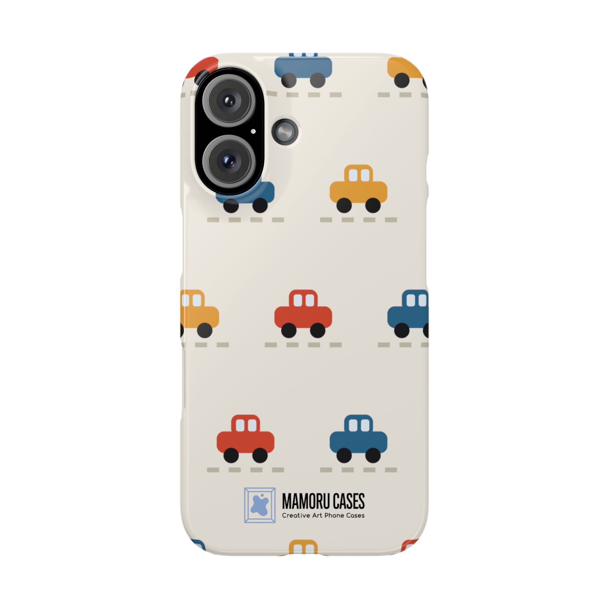 Cute Retro Toy Car Phone Case — Colorful Kids Pattern Snap Case
