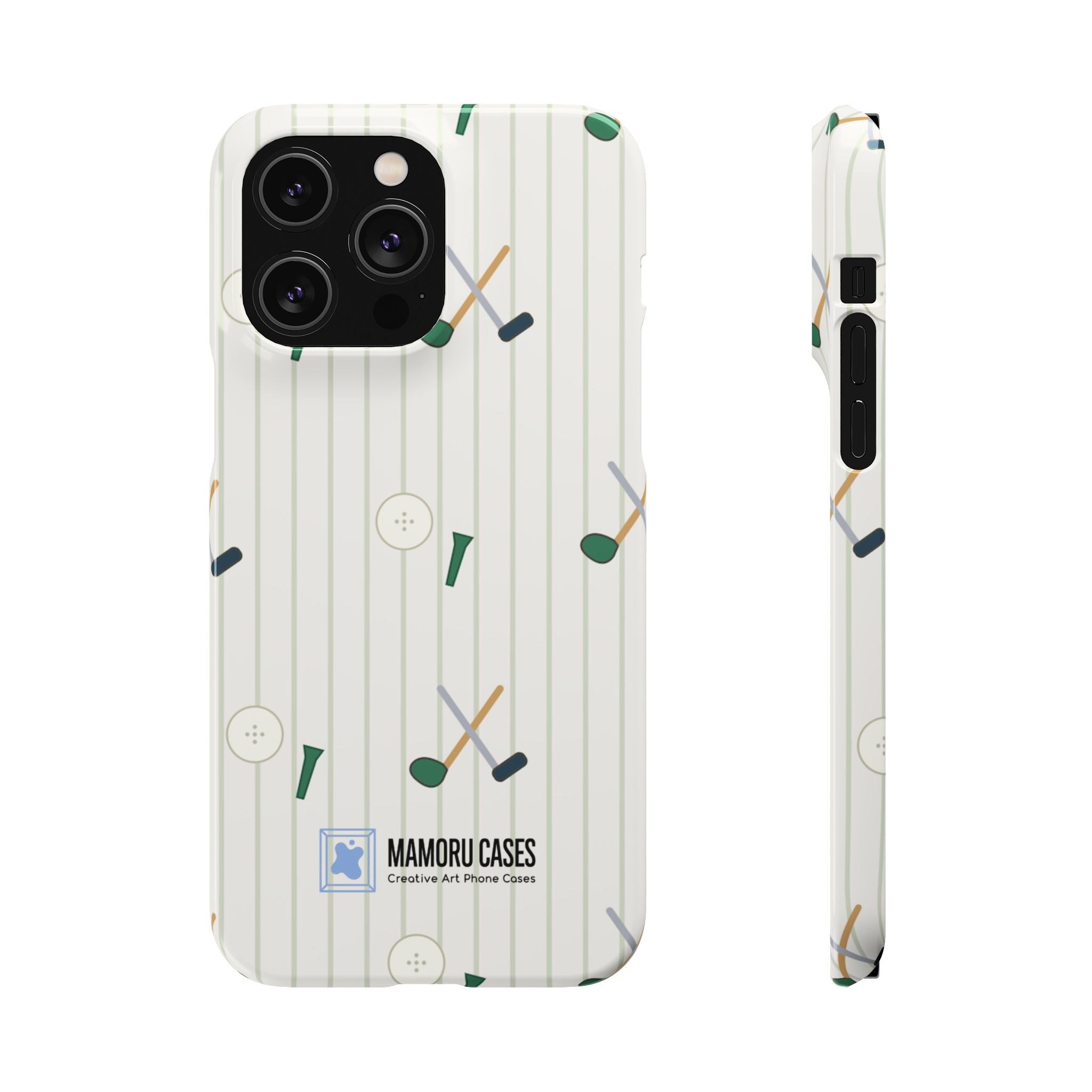 Mamoru Cases | Golf Pattern Snap Phone Case Tee & Mallet Design