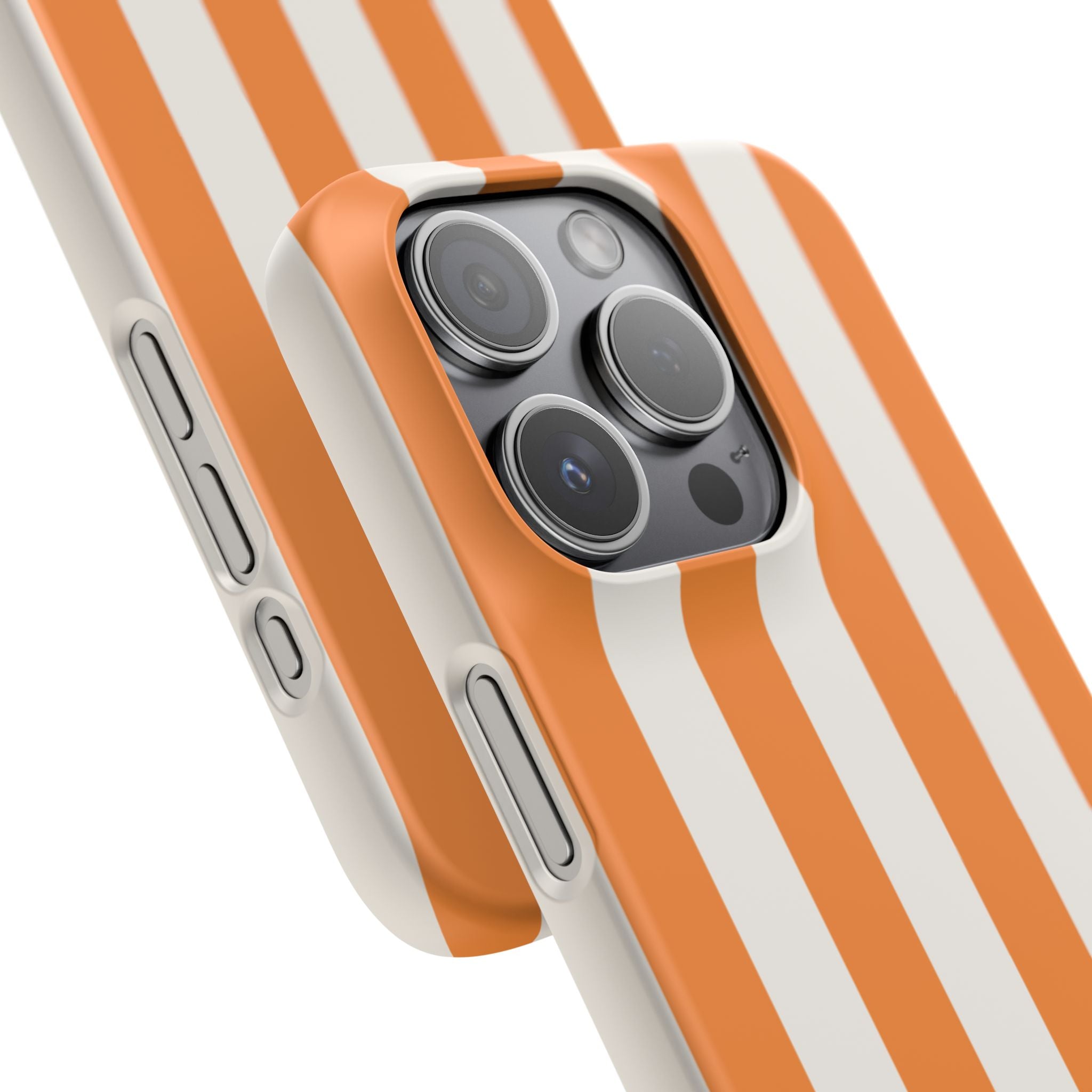 Striped Orange Snap Phone Case — Bold Retro Vertical Stripes iPhone Cover