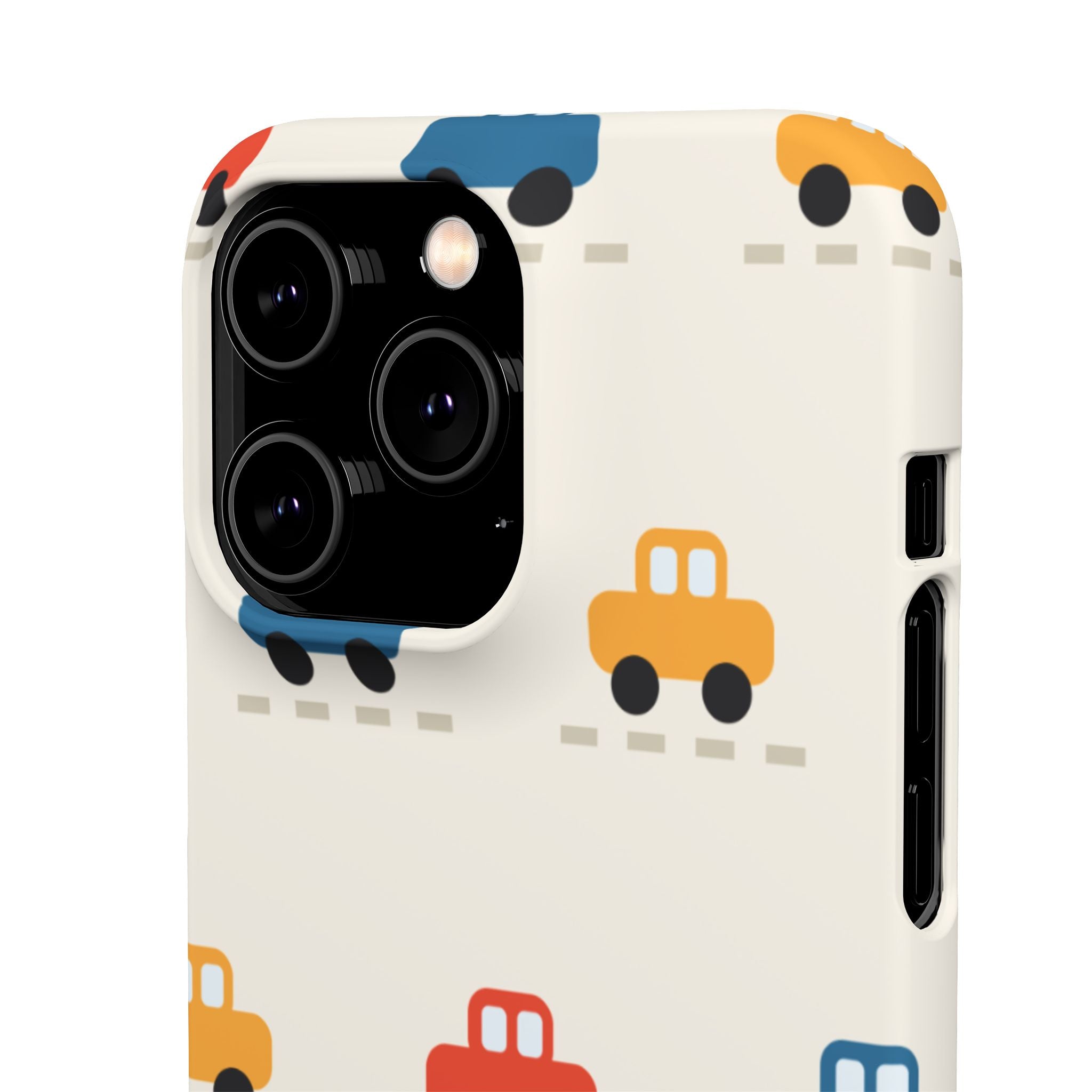 Cute Retro Toy Car Phone Case — Colorful Kids Pattern Snap Case
