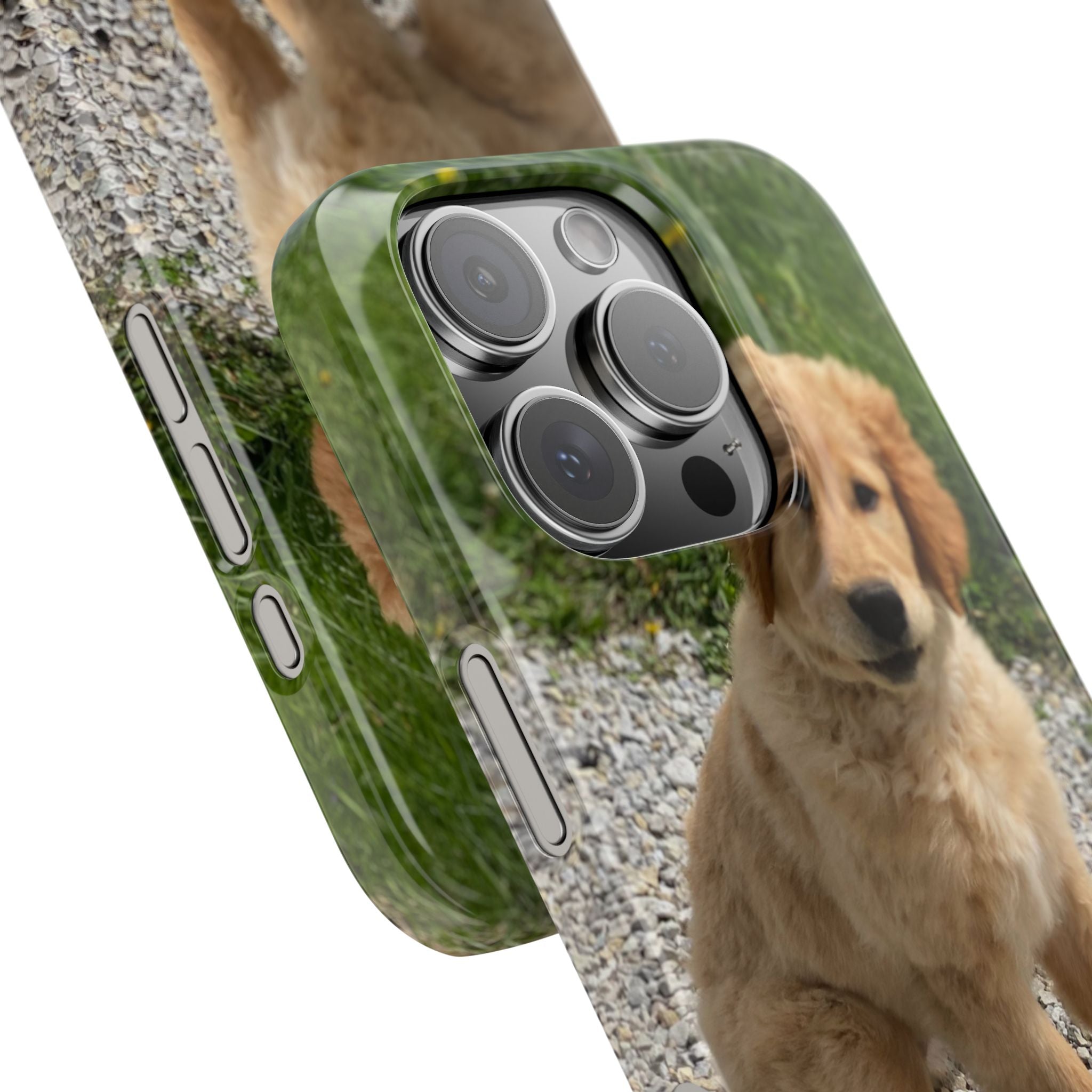 Phone Case — Cute Golden Retriever Puppy Photo Protective Snap Case