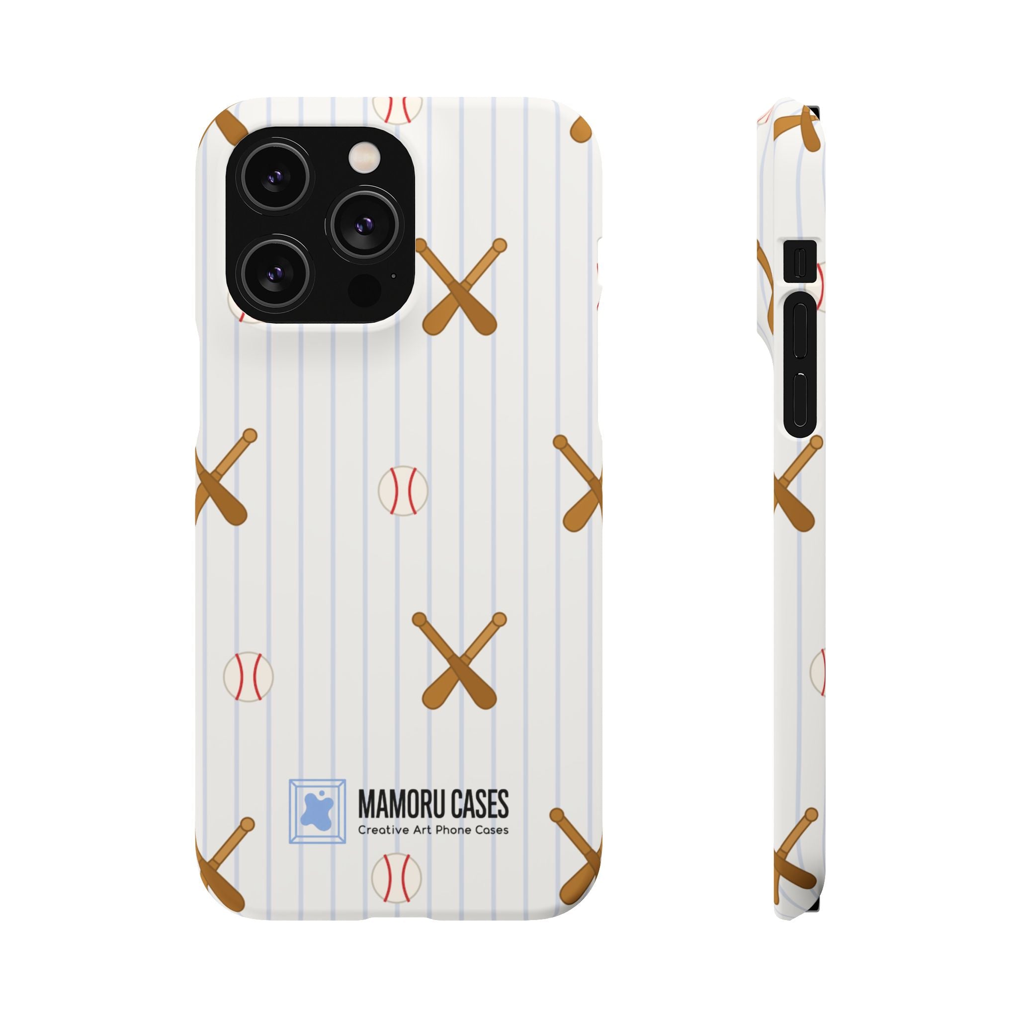 Baseball Pattern Phone Case — Bat & Ball Snap Case