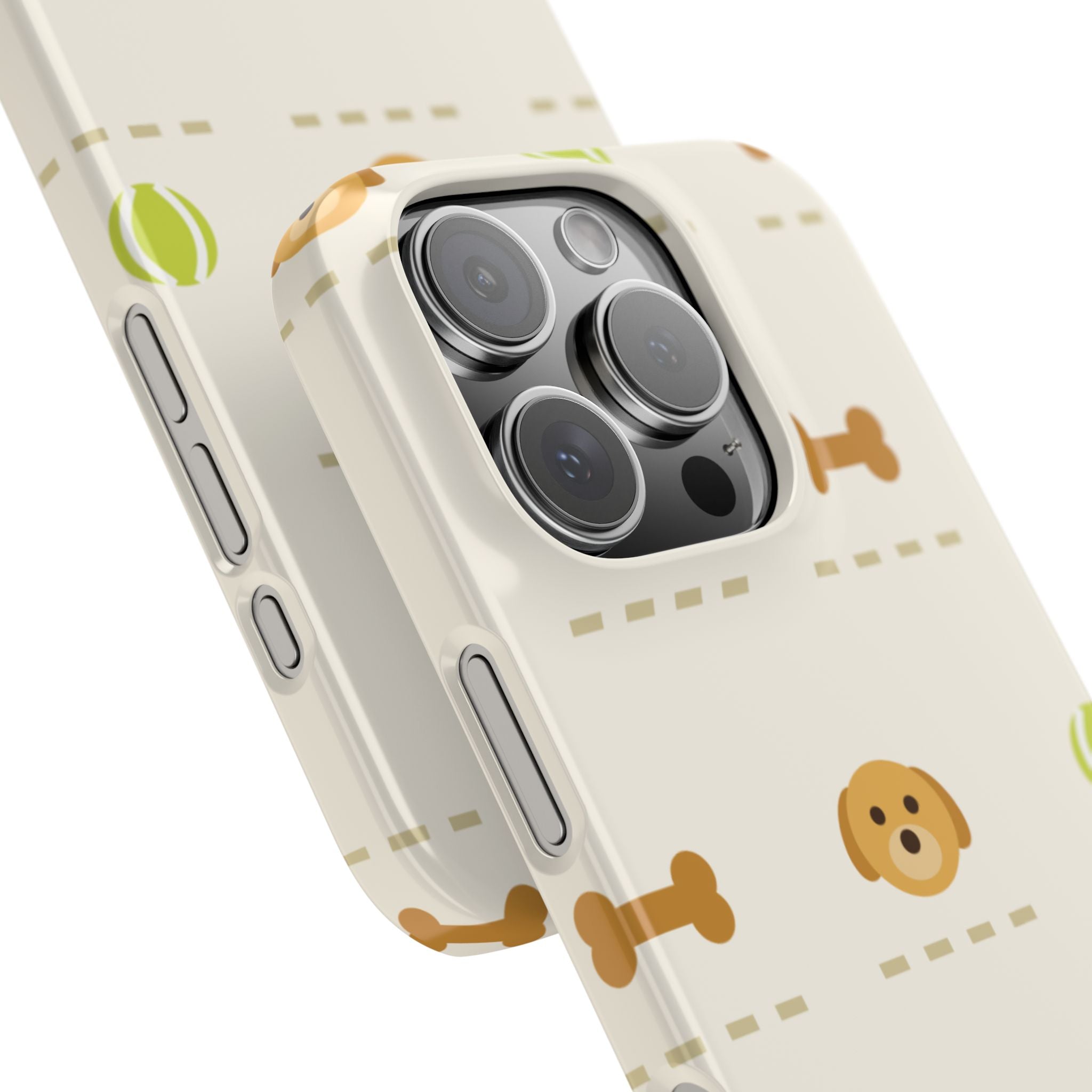 Cute Puppy Pattern Phone Case — Dog, Bone & Tennis Ball Snap Case