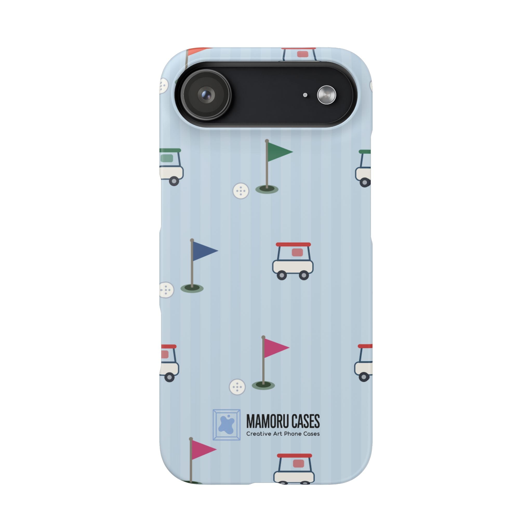 Golf Cart Pattern Phone Case – Cute Blue Golf Course Snap Case