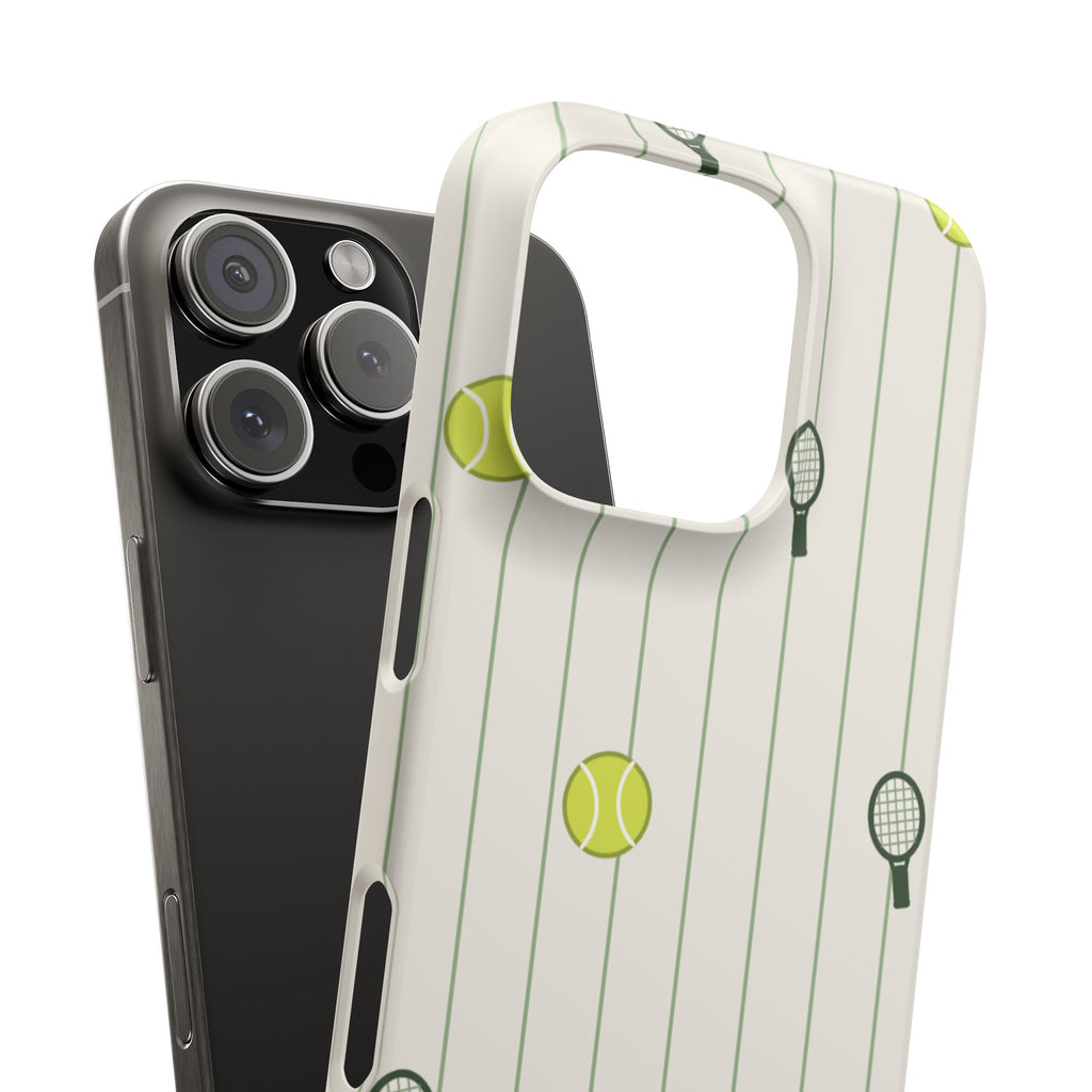 Tennis Pattern Phone Case — Rackets & Tennis Balls Protective Snap Case