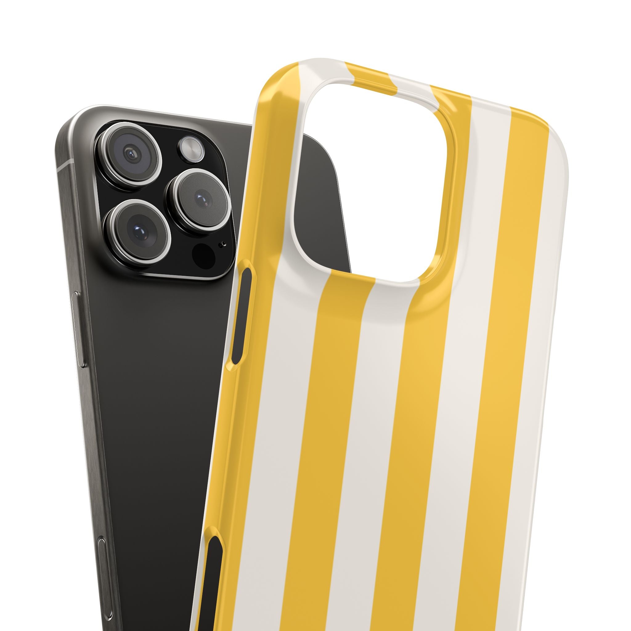 Yellow Stripe Phone Case — Bright Vertical Striped Snap Case