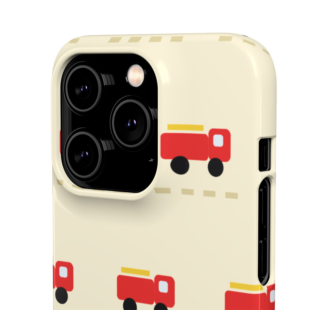 Fire Truck Pattern Phone Case — Cute Retro Kids iPhone Cover