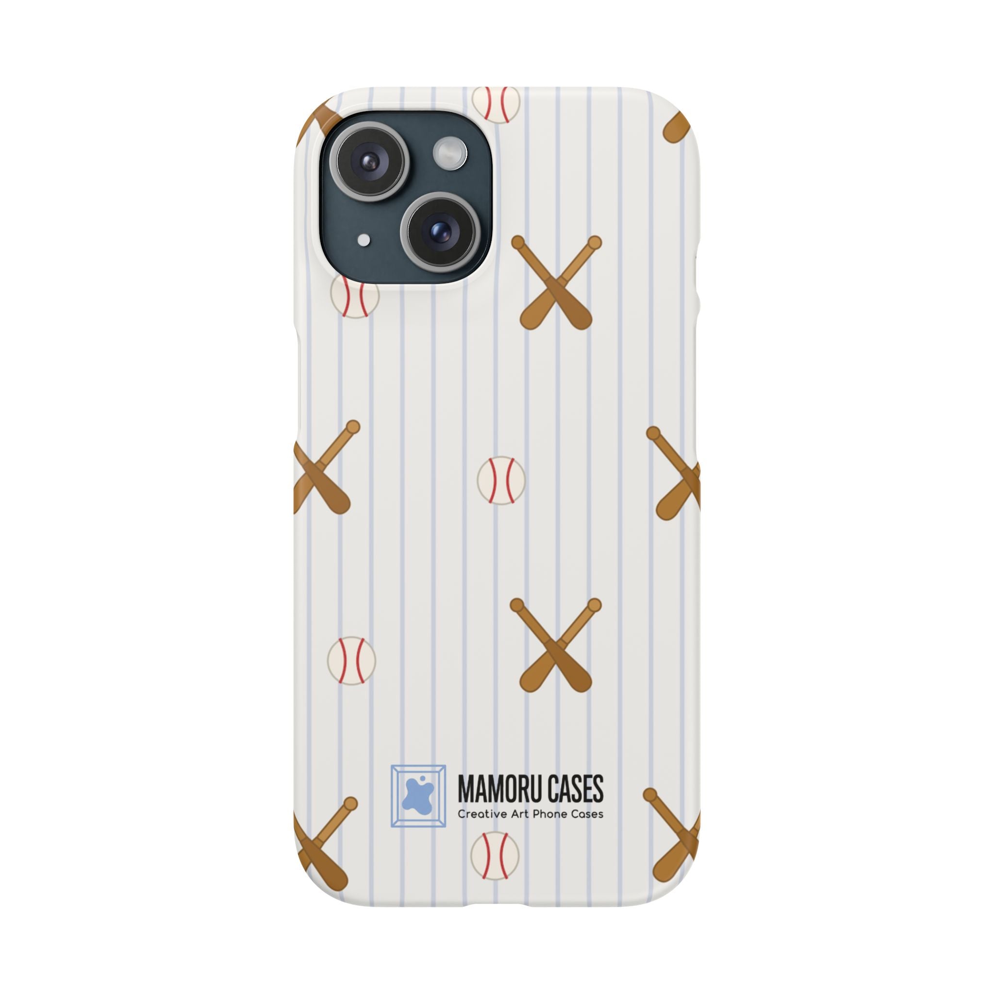 Baseball Pattern Phone Case — Bat & Ball Snap Case