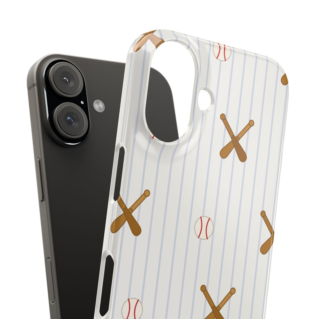 Baseball Pattern Phone Case — Bat & Ball Snap Case