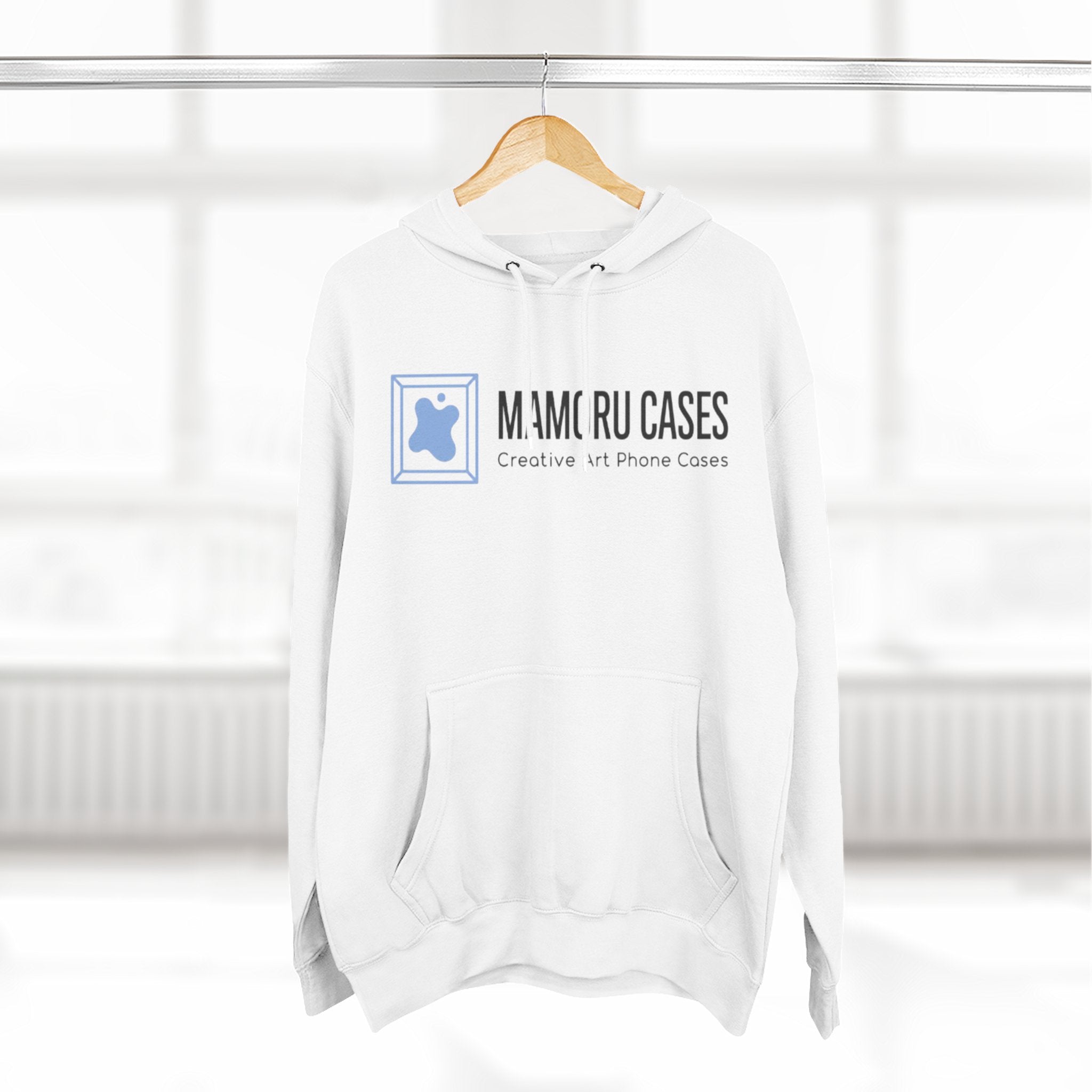 Three-Panel Fleece Hoodie — Minimal Logo Comfort Hooded Sweatshirt