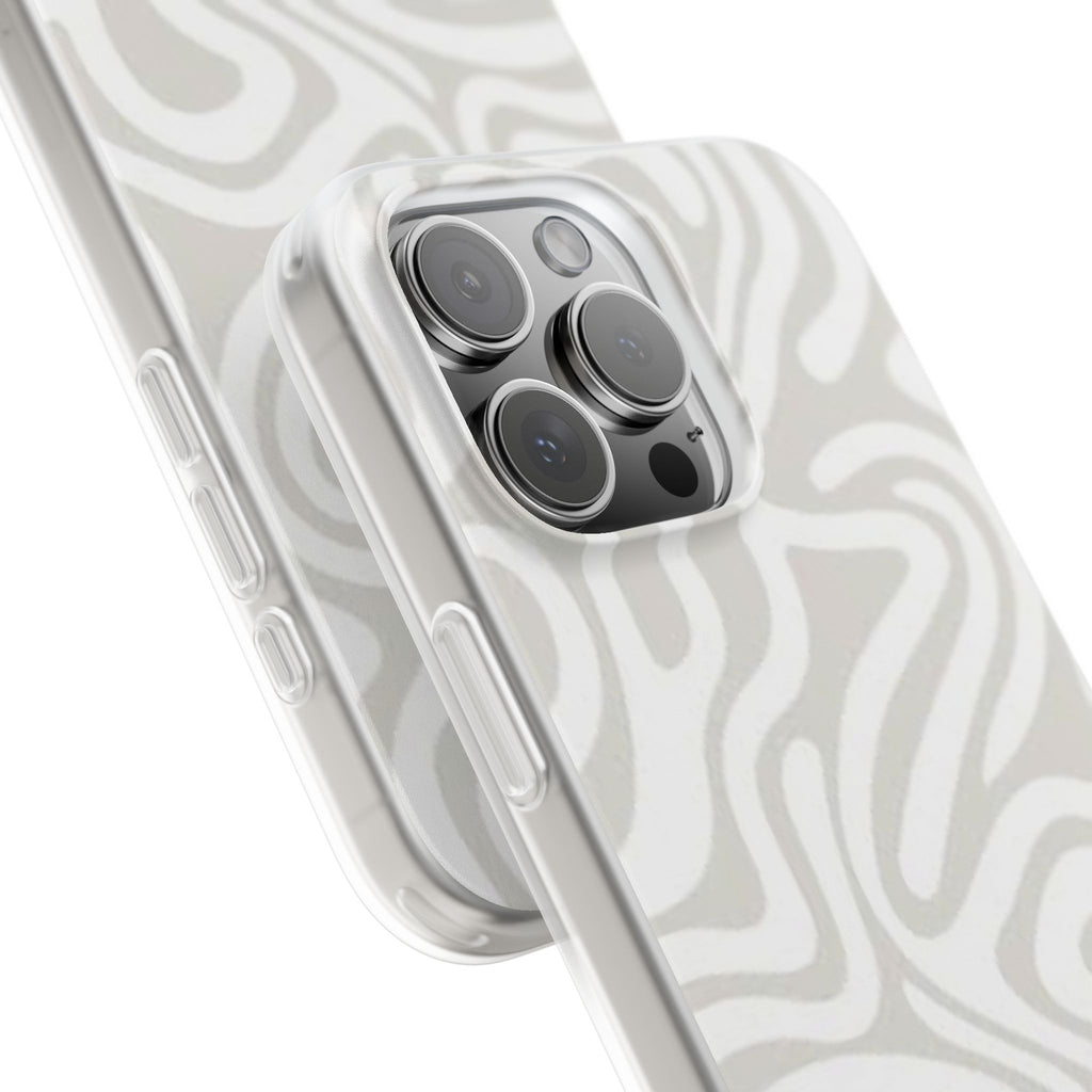 Abstract Neutral Swirl Phone Case — Flexible Protective Cover