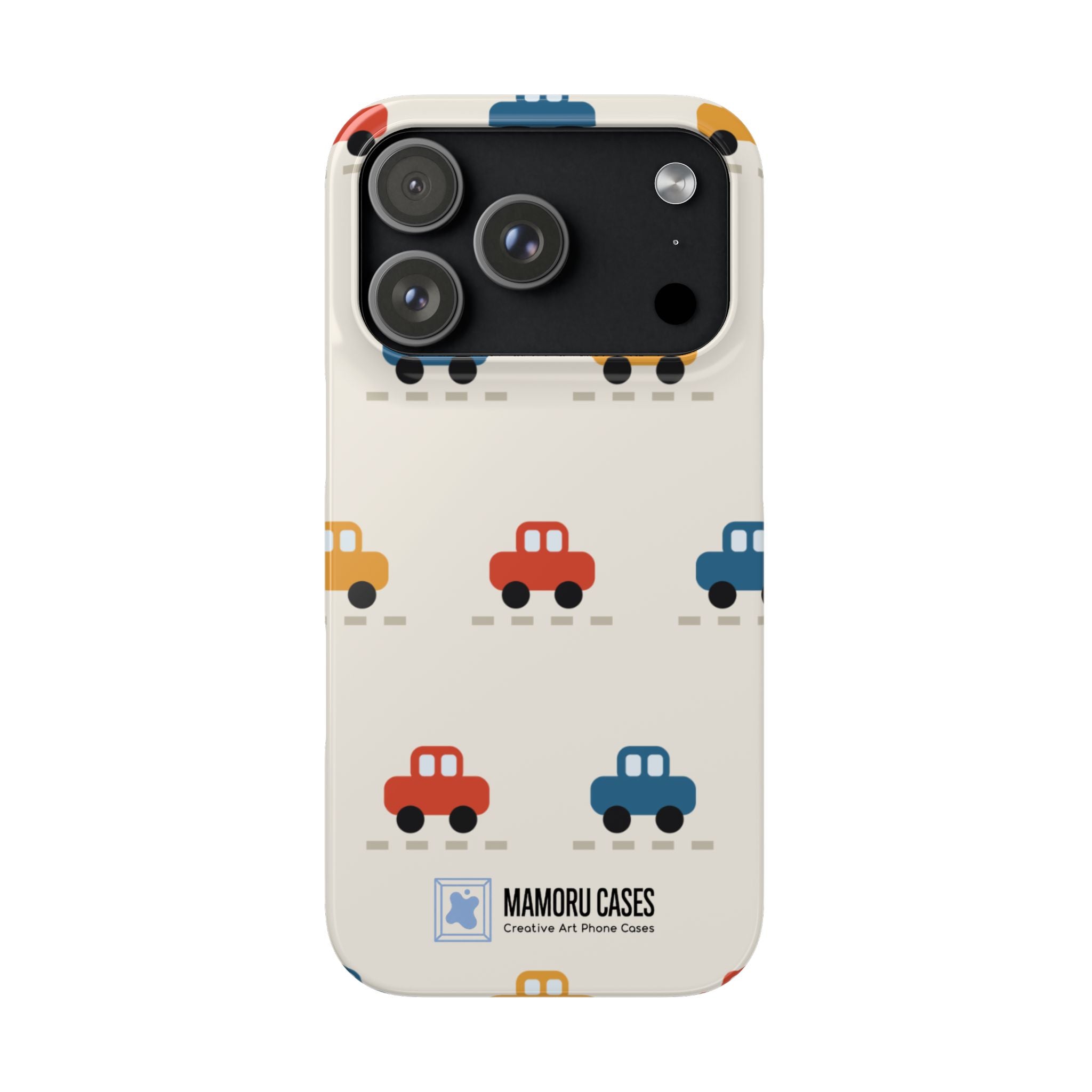 Cute Retro Toy Car Phone Case — Colorful Kids Pattern Snap Case