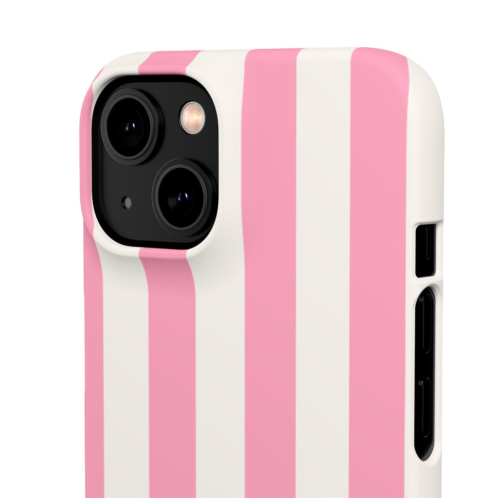 Pink & White Stripe Snap Phone Case — Cute Striped iPhone Cover