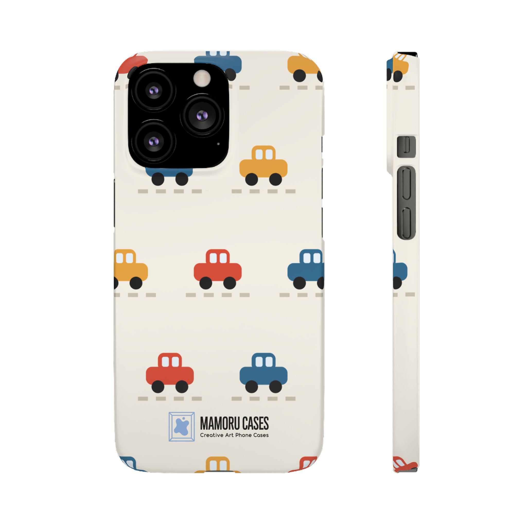 Cute Retro Toy Car Phone Case — Colorful Kids Pattern Snap Case