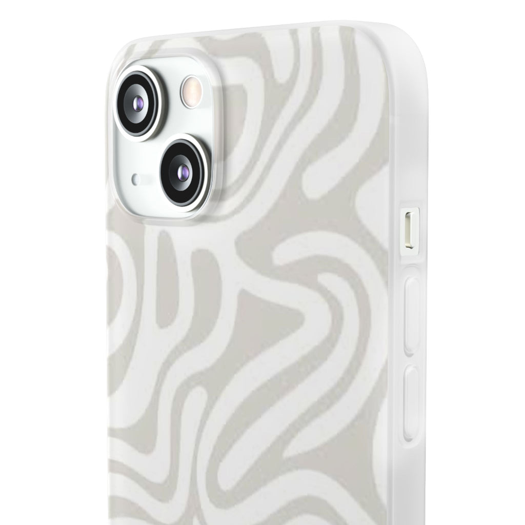 Abstract Neutral Swirl Phone Case — Flexible Protective Cover