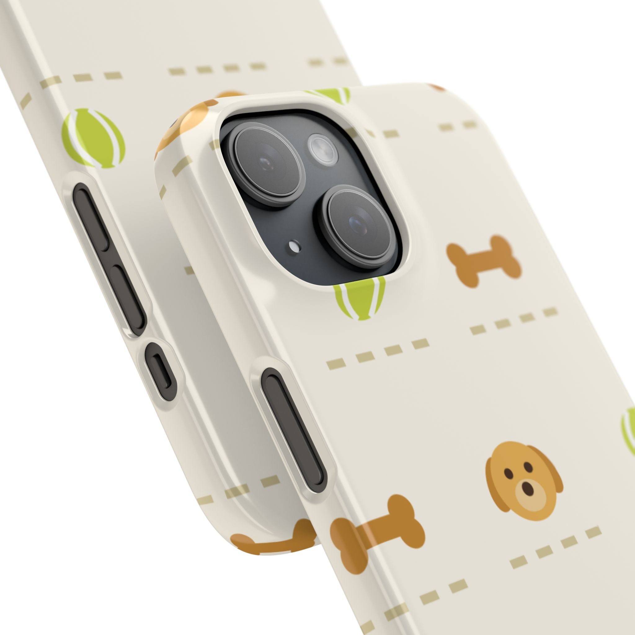 Cute Puppy Pattern Phone Case — Dog, Bone & Tennis Ball Snap Case