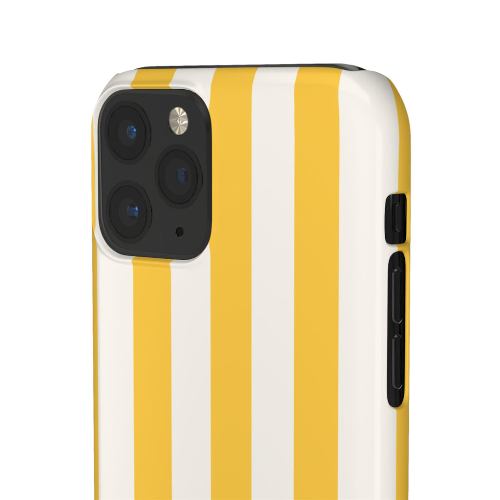 Yellow Stripe Phone Case — Bright Vertical Striped Snap Case