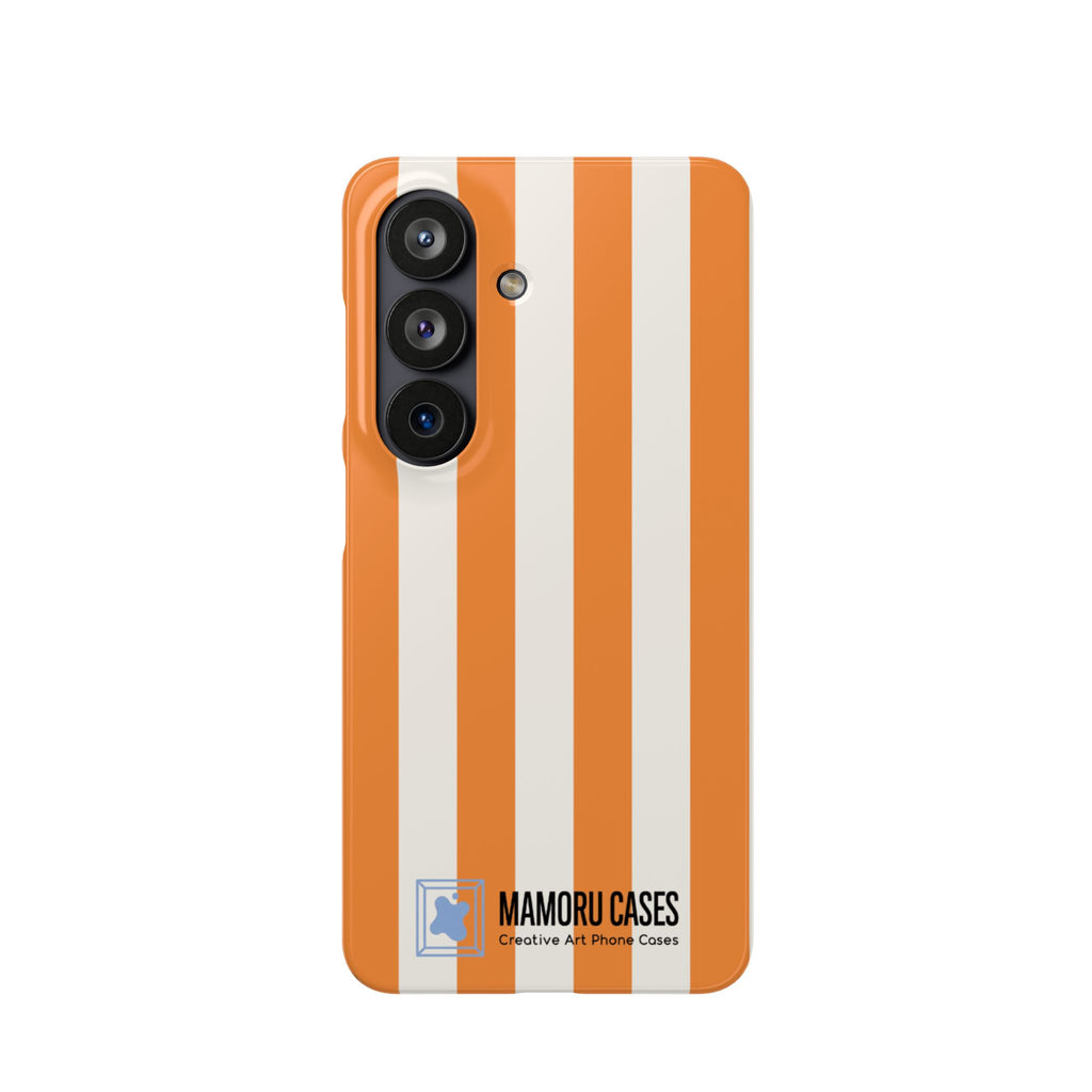 Striped Orange Snap Phone Case — Bold Retro Vertical Stripes iPhone Cover