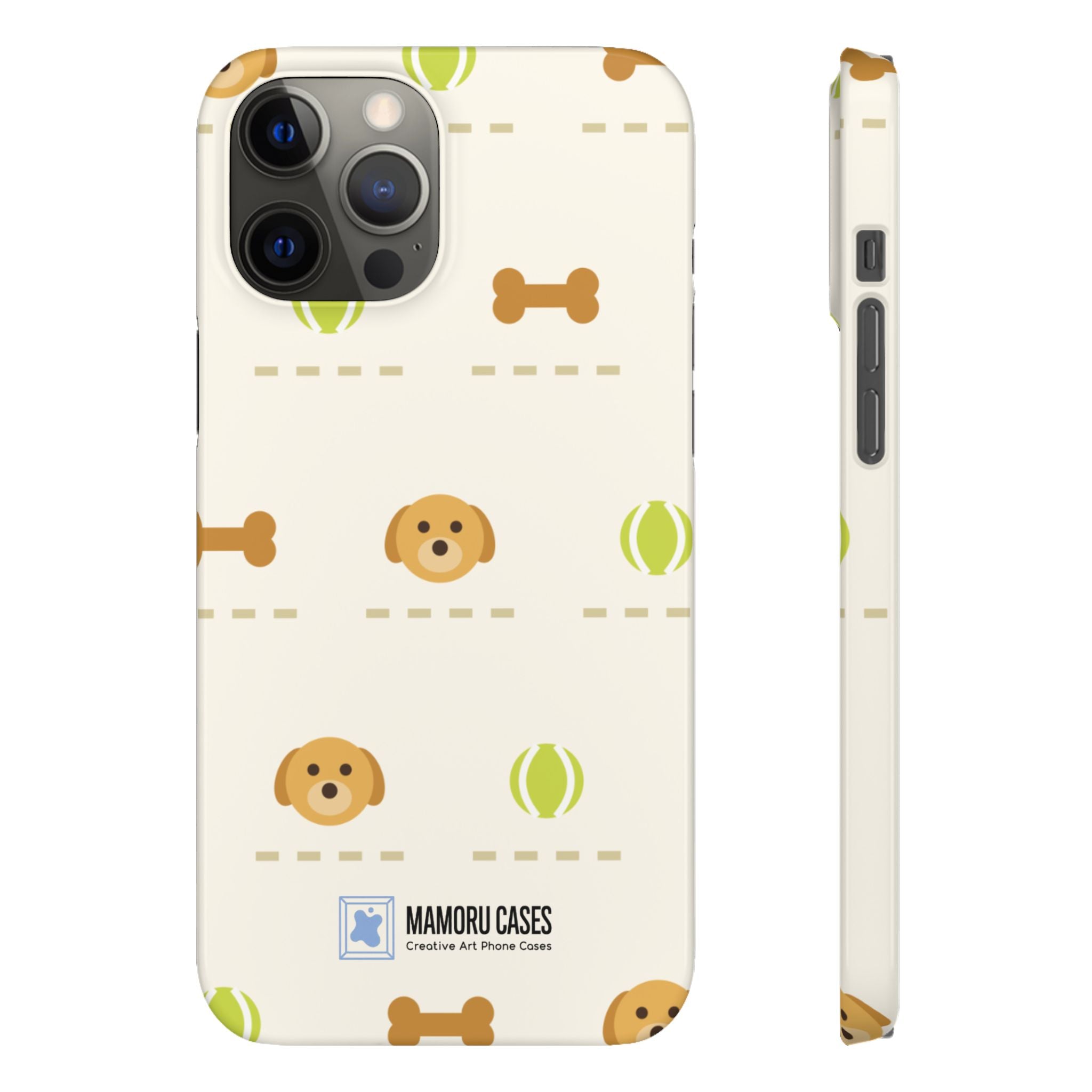 Cute Puppy Pattern Phone Case — Dog, Bone & Tennis Ball Snap Case