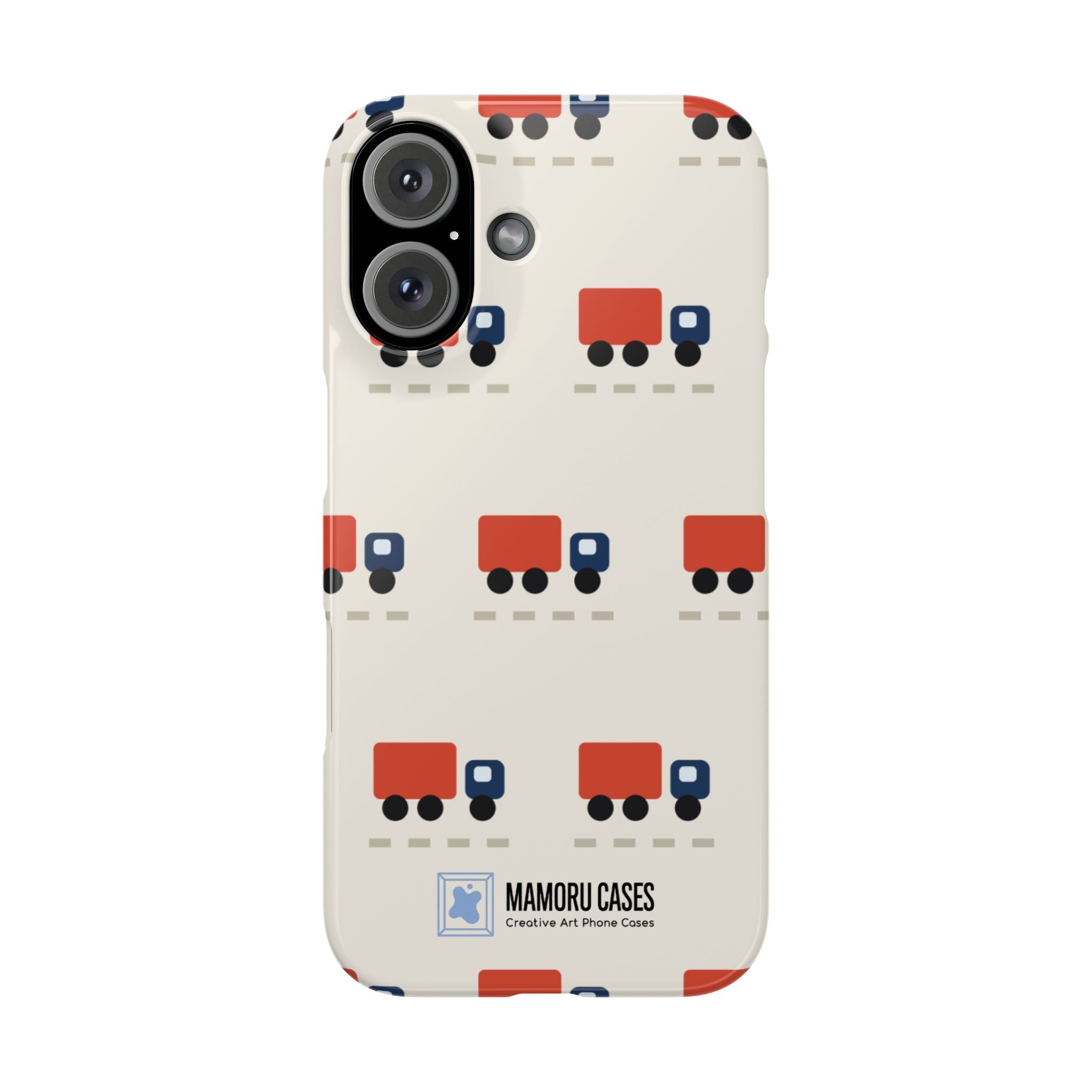 Truck Pattern Phone Case — Cute Red & Blue Delivery Truck iPhone Cover