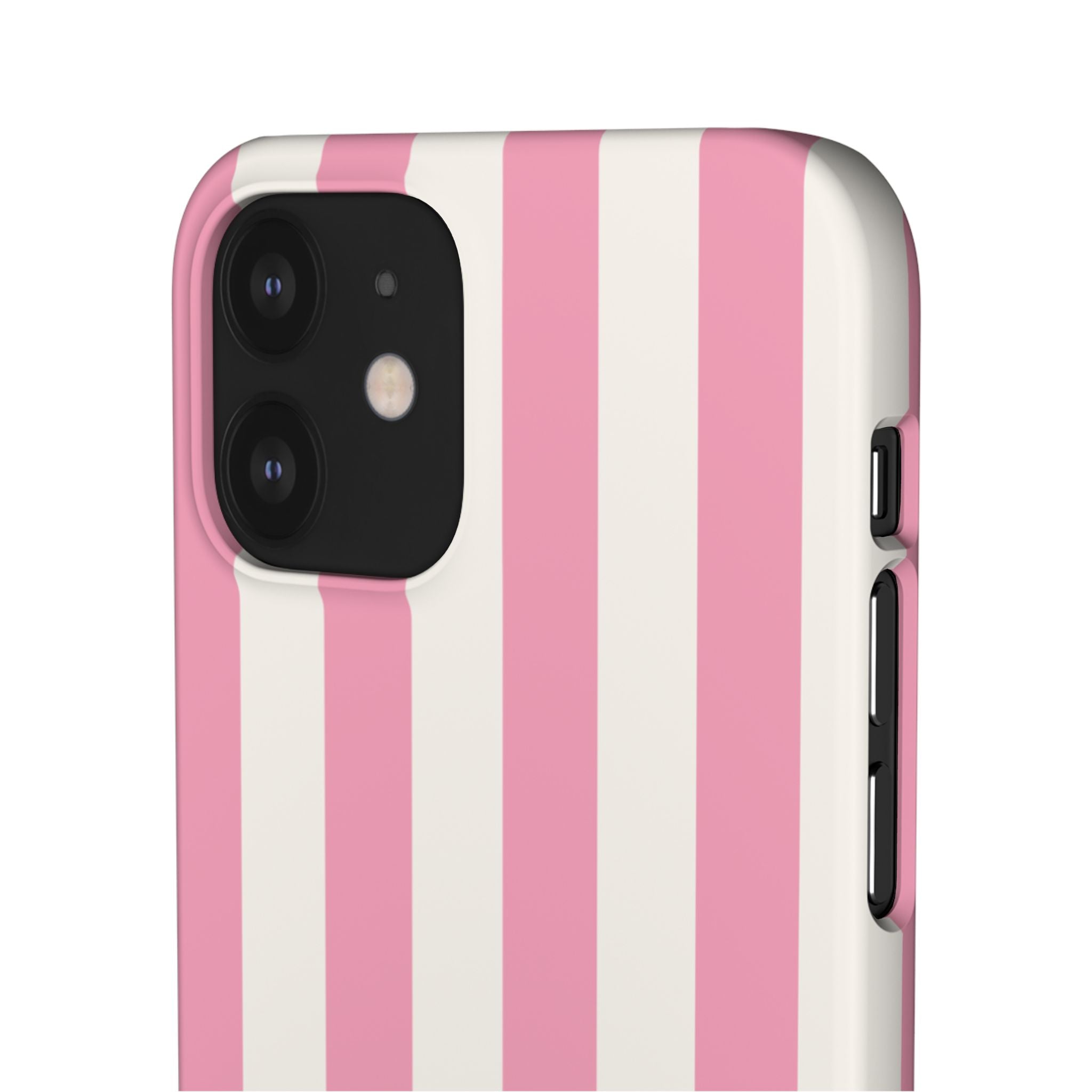 Pink & White Stripe Snap Phone Case — Cute Striped iPhone Cover