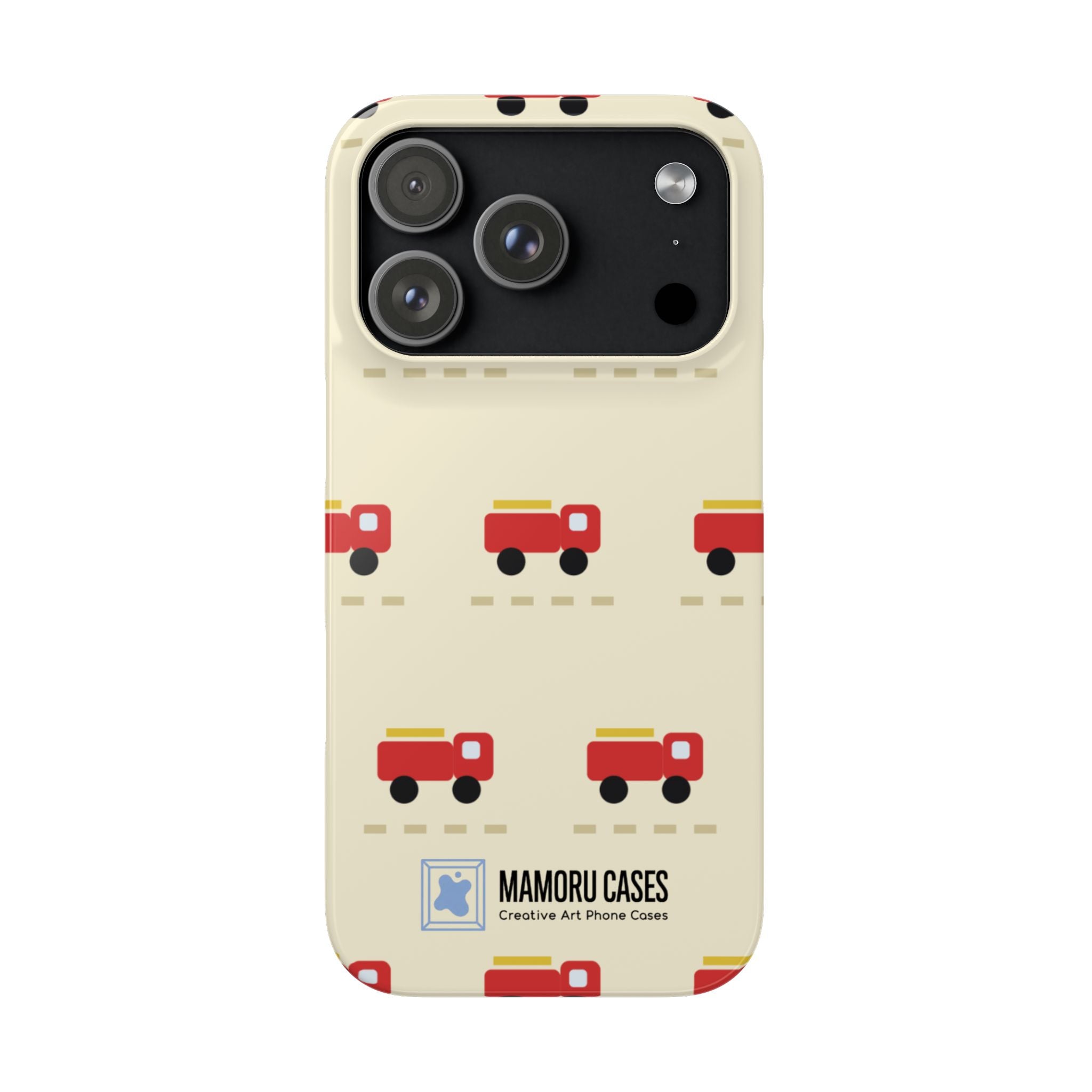 Fire Truck Pattern Phone Case — Cute Retro Kids iPhone Cover