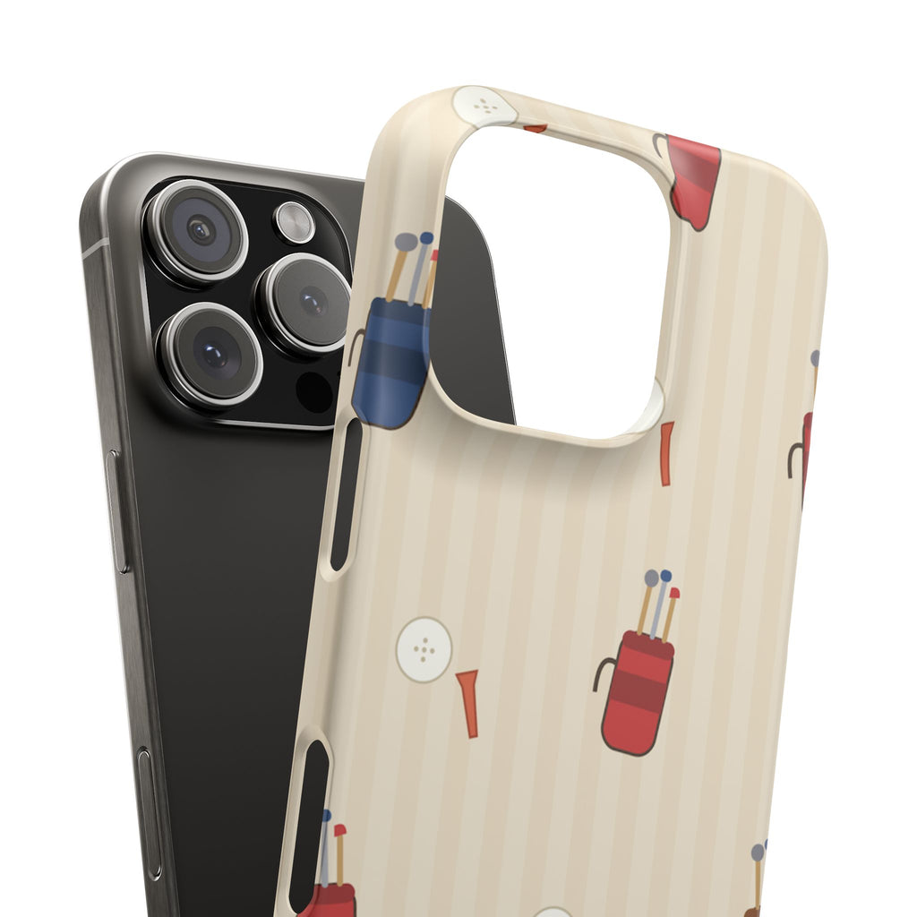 Golf Pattern Phone Case — Retro Golf Bag & Tee iPhone Case