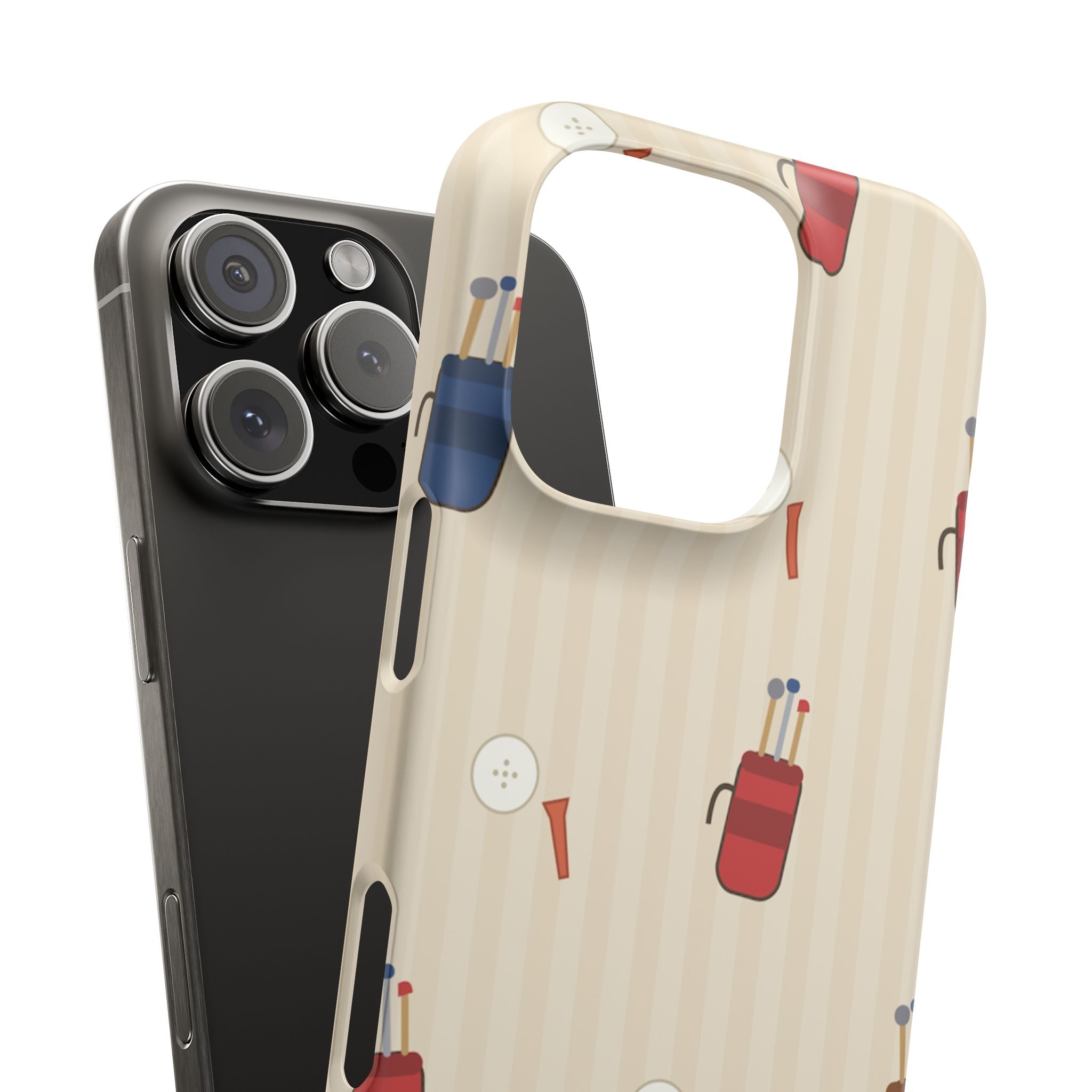 Golf Pattern Phone Case — Retro Golf Bag & Tee iPhone Case