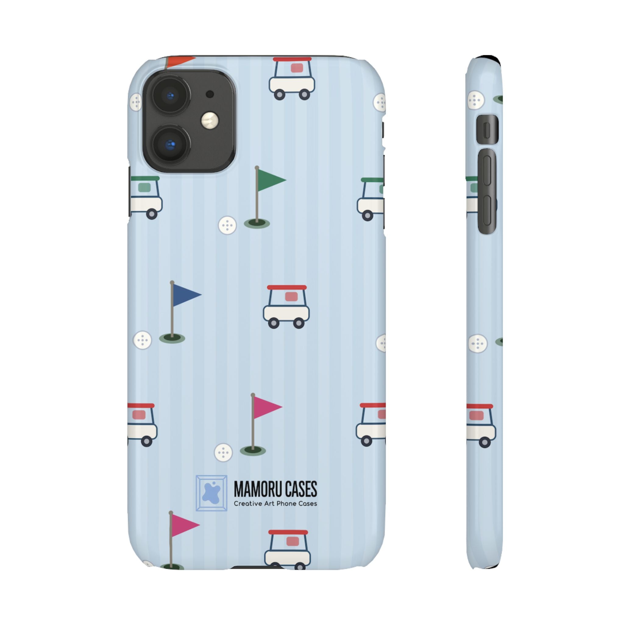 Golf Cart Pattern Phone Case – Cute Blue Golf Course Snap Case