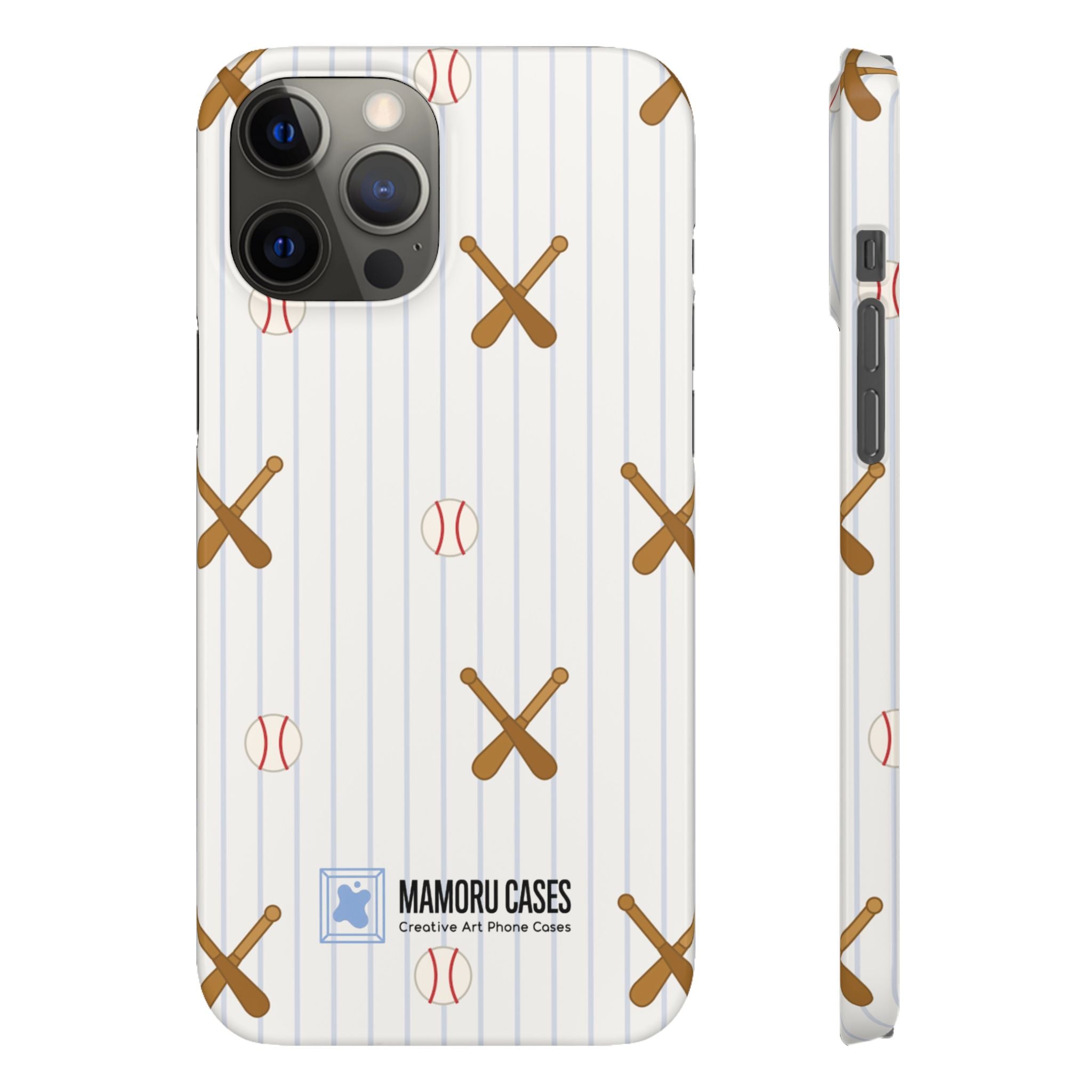 Baseball Pattern Phone Case — Bat & Ball Snap Case