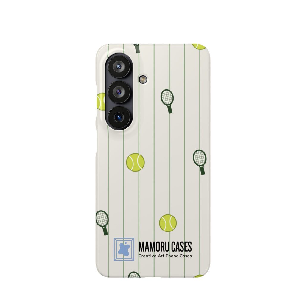 Tennis Pattern Phone Case — Rackets & Tennis Balls Protective Snap Case