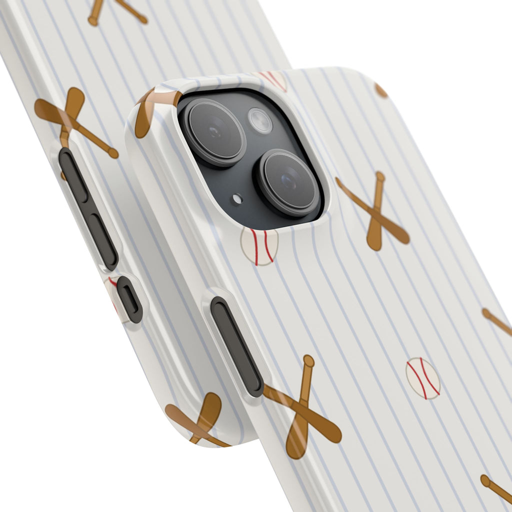 Baseball Pattern Phone Case — Bat & Ball Snap Case