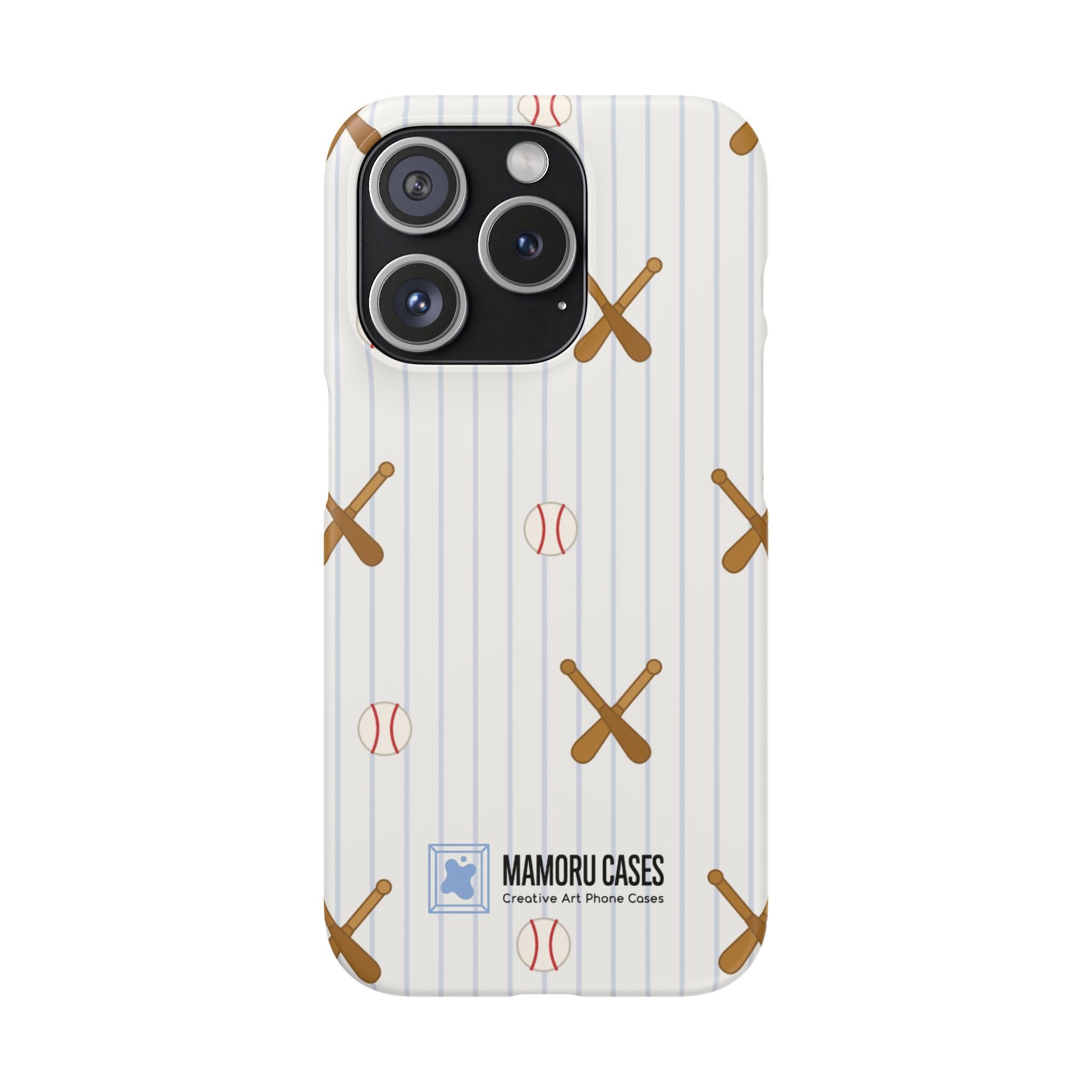 Baseball Pattern Phone Case — Bat & Ball Snap Case
