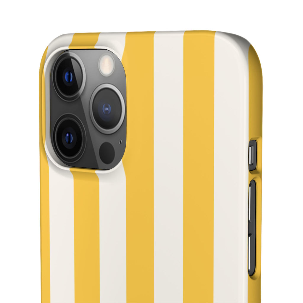 Yellow Stripe Phone Case — Bright Vertical Striped Snap Case