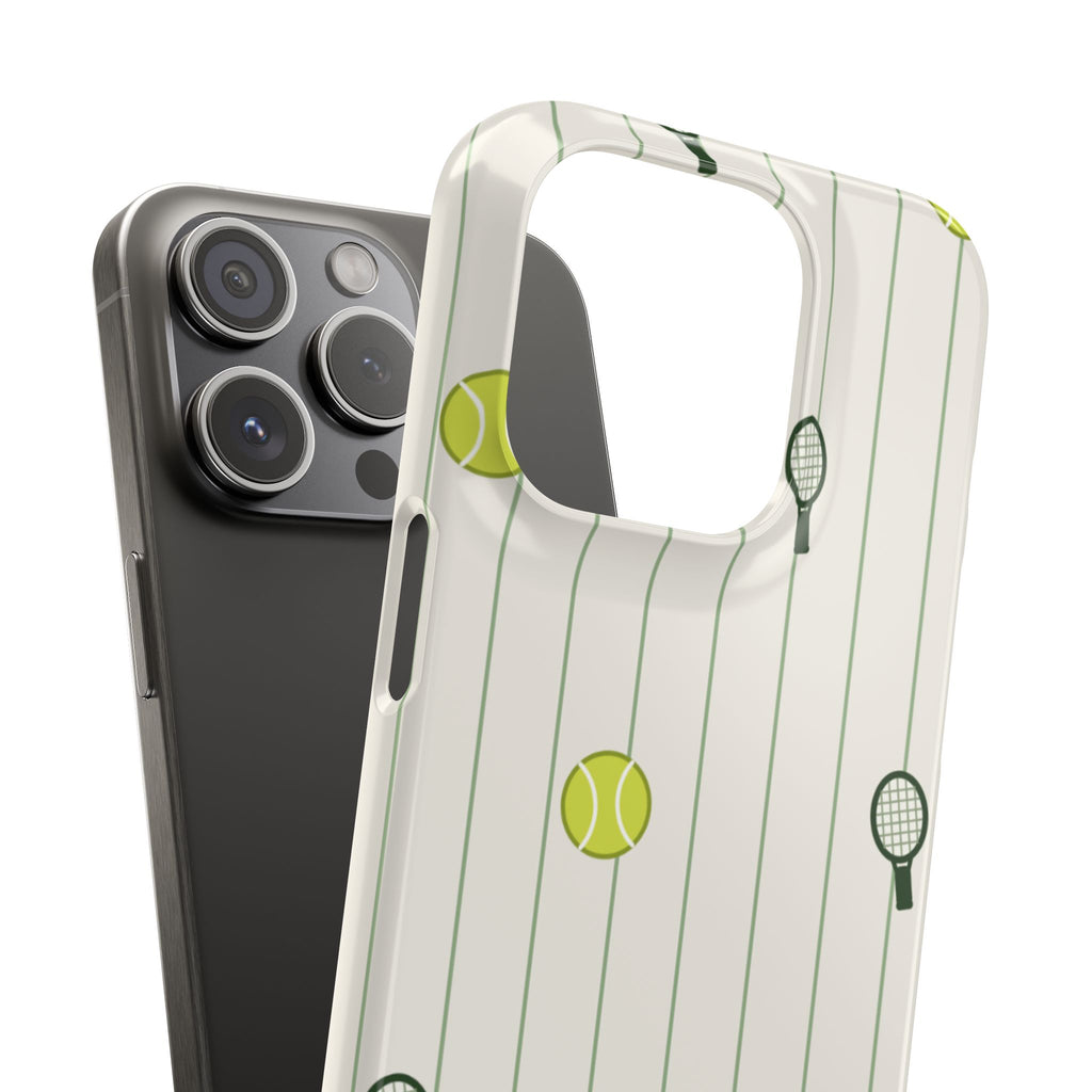 Tennis Pattern Phone Case — Rackets & Tennis Balls Protective Snap Case