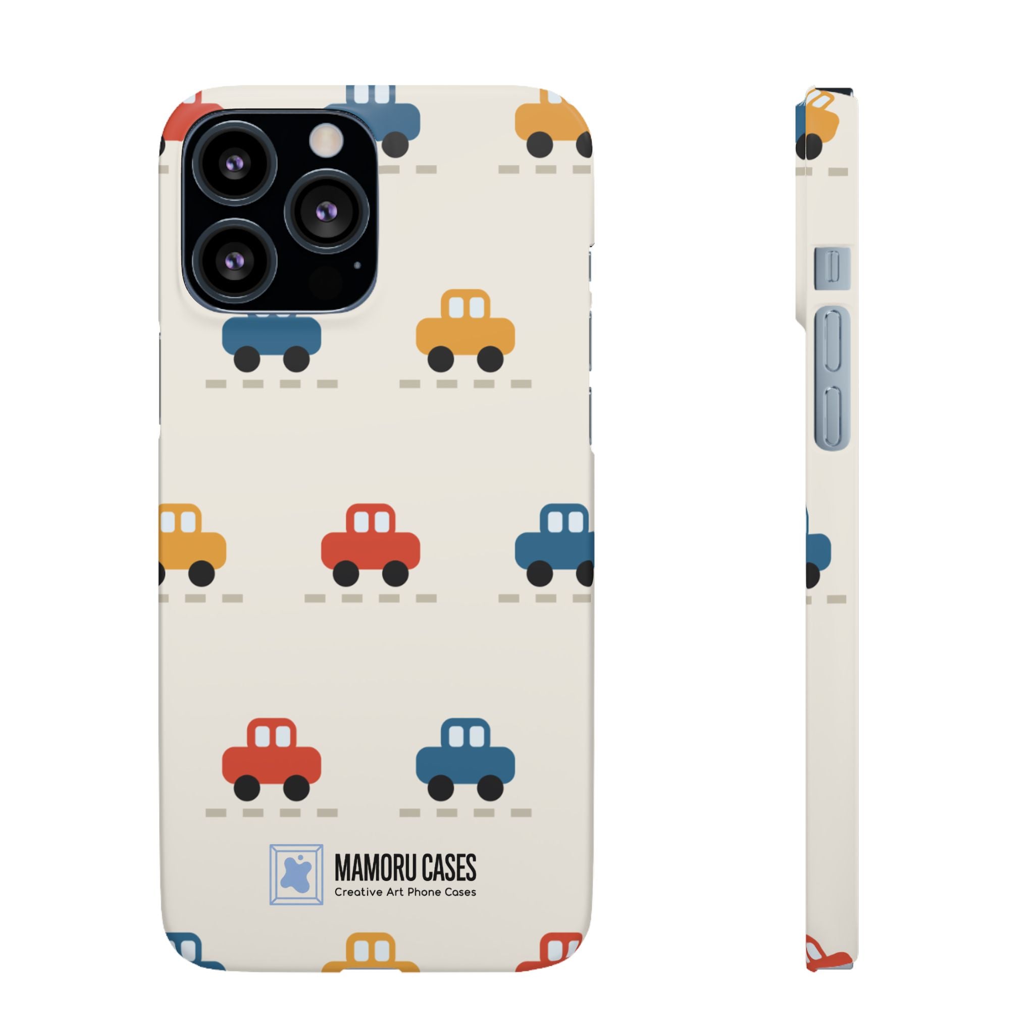Cute Retro Toy Car Phone Case — Colorful Kids Pattern Snap Case