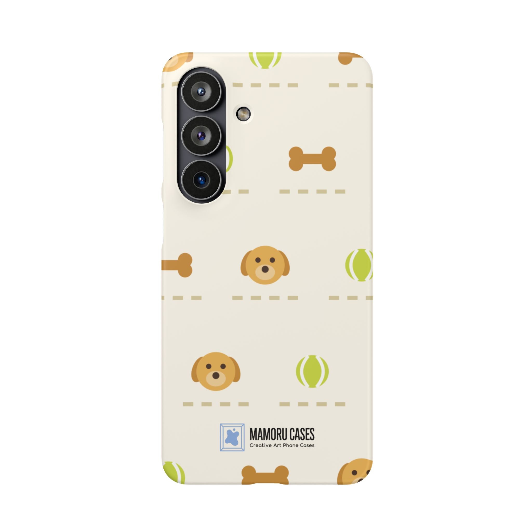 Cute Puppy Pattern Phone Case — Dog, Bone & Tennis Ball Snap Case