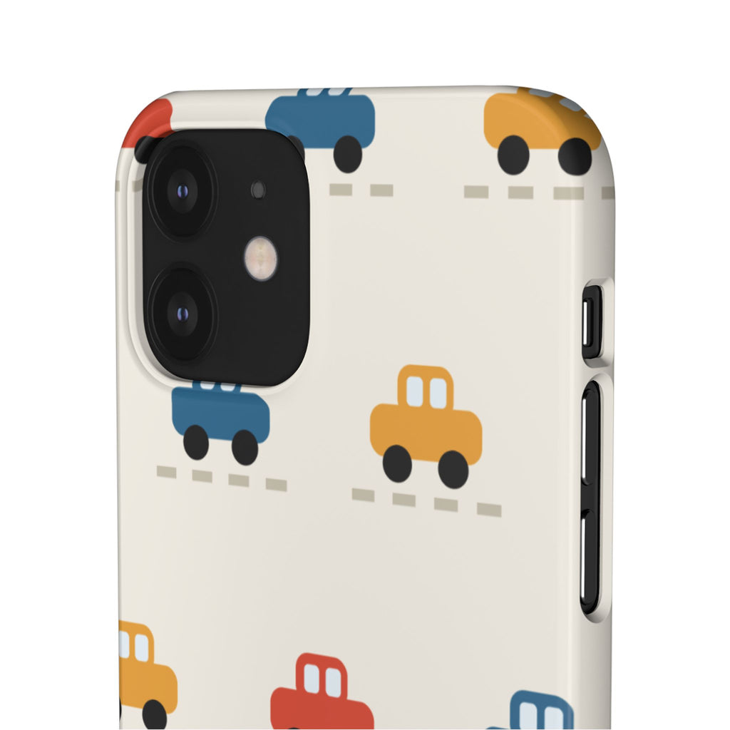 Cute Retro Toy Car Phone Case — Colorful Kids Pattern Snap Case