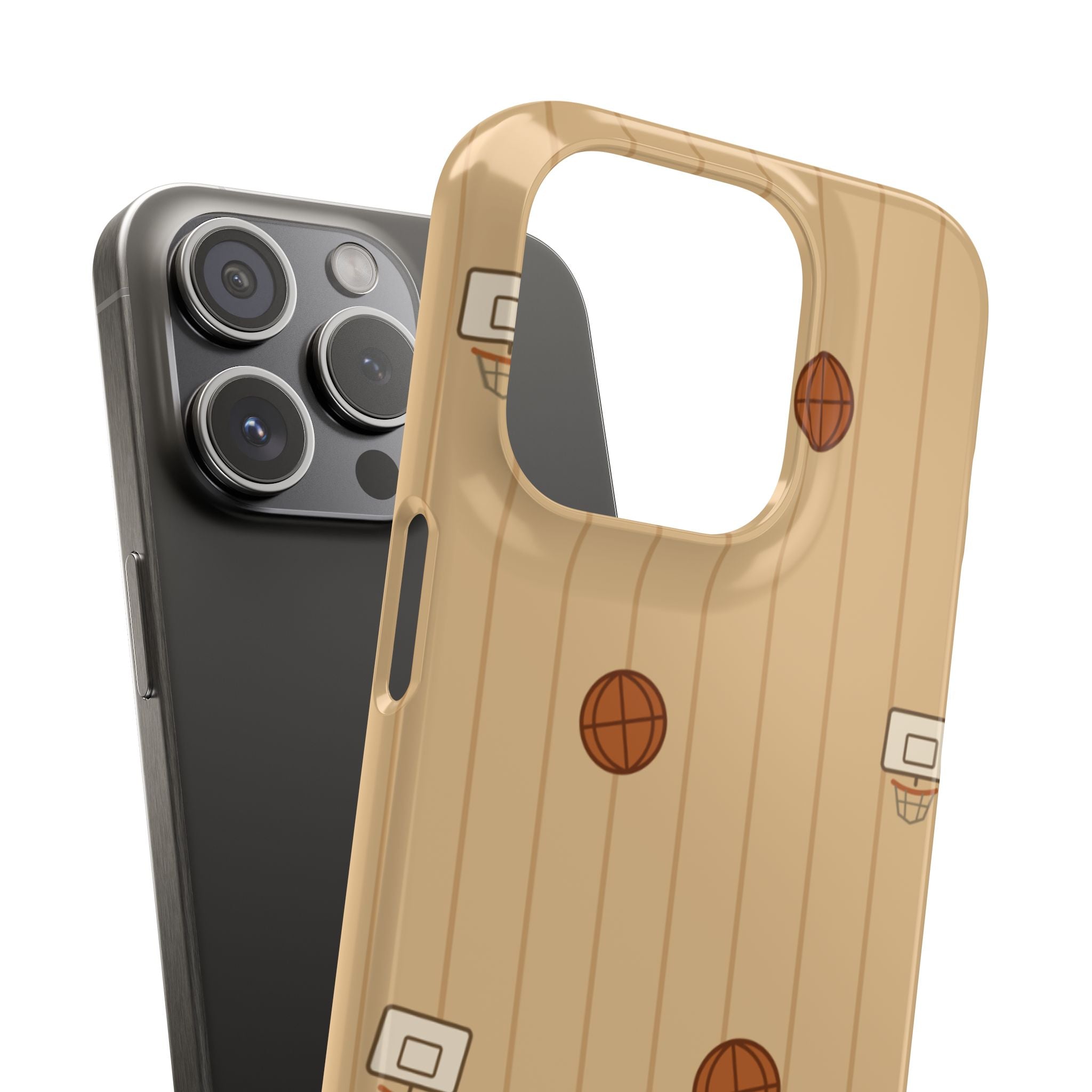 Basketball Court Phone Case — Slim Protective Snap Case with Hoops Pattern