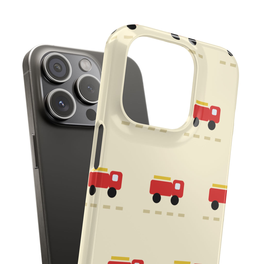 Fire Truck Pattern Phone Case — Cute Retro Kids iPhone Cover