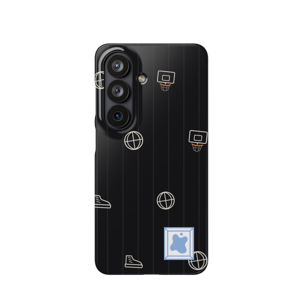 Snap Case — Black Minimalist Basketball & Street Icons Phone Case