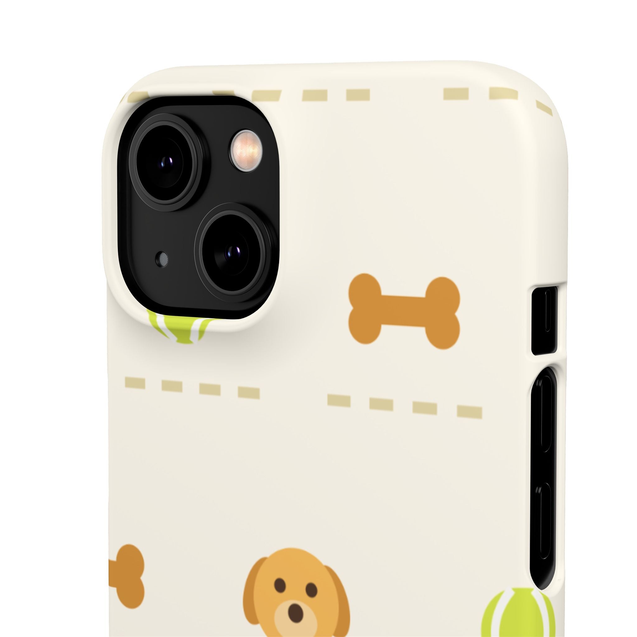 Cute Puppy Pattern Phone Case — Dog, Bone & Tennis Ball Snap Case