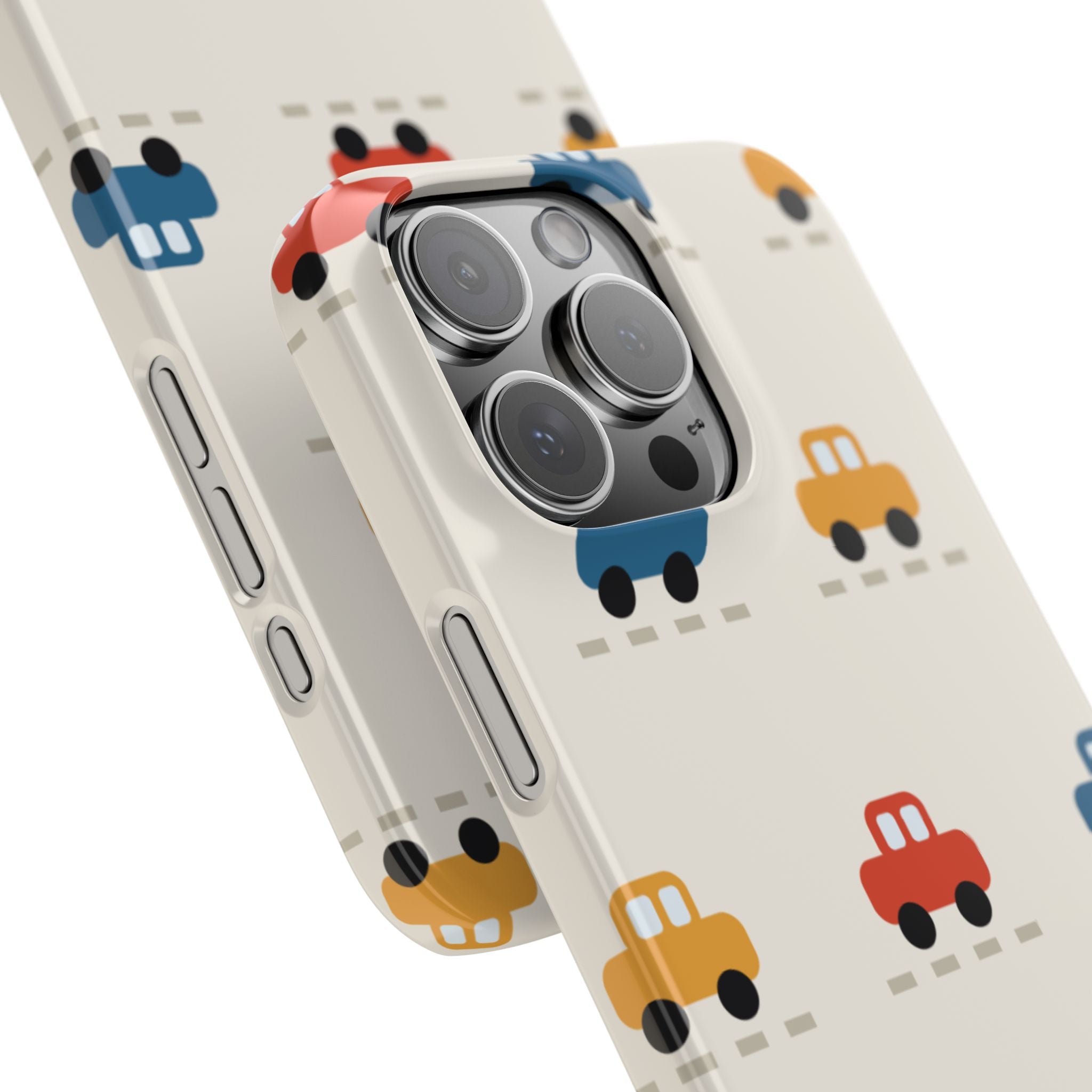 Cute Retro Toy Car Phone Case — Colorful Kids Pattern Snap Case