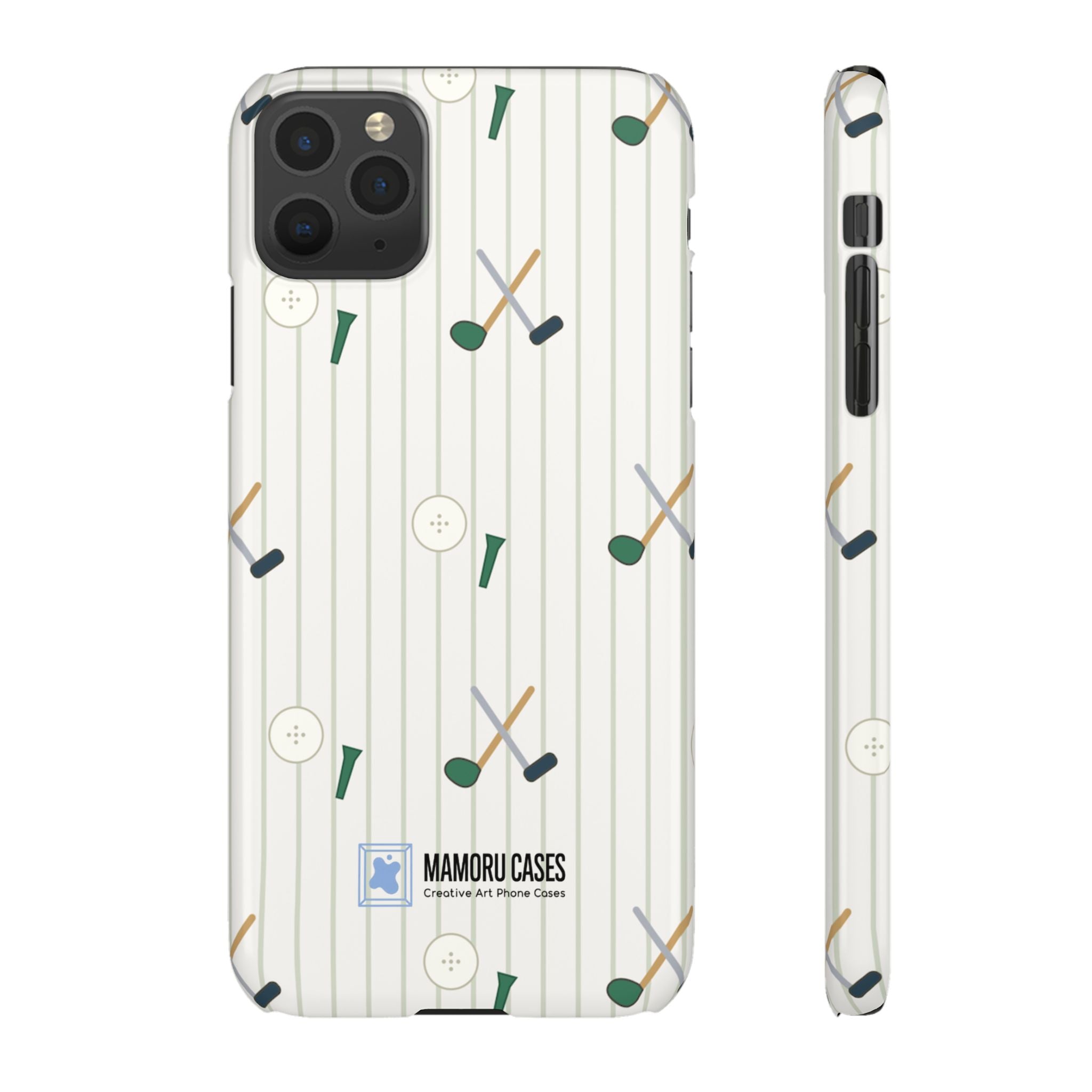 Mamoru Cases | Golf Pattern Snap Phone Case Tee & Mallet Design