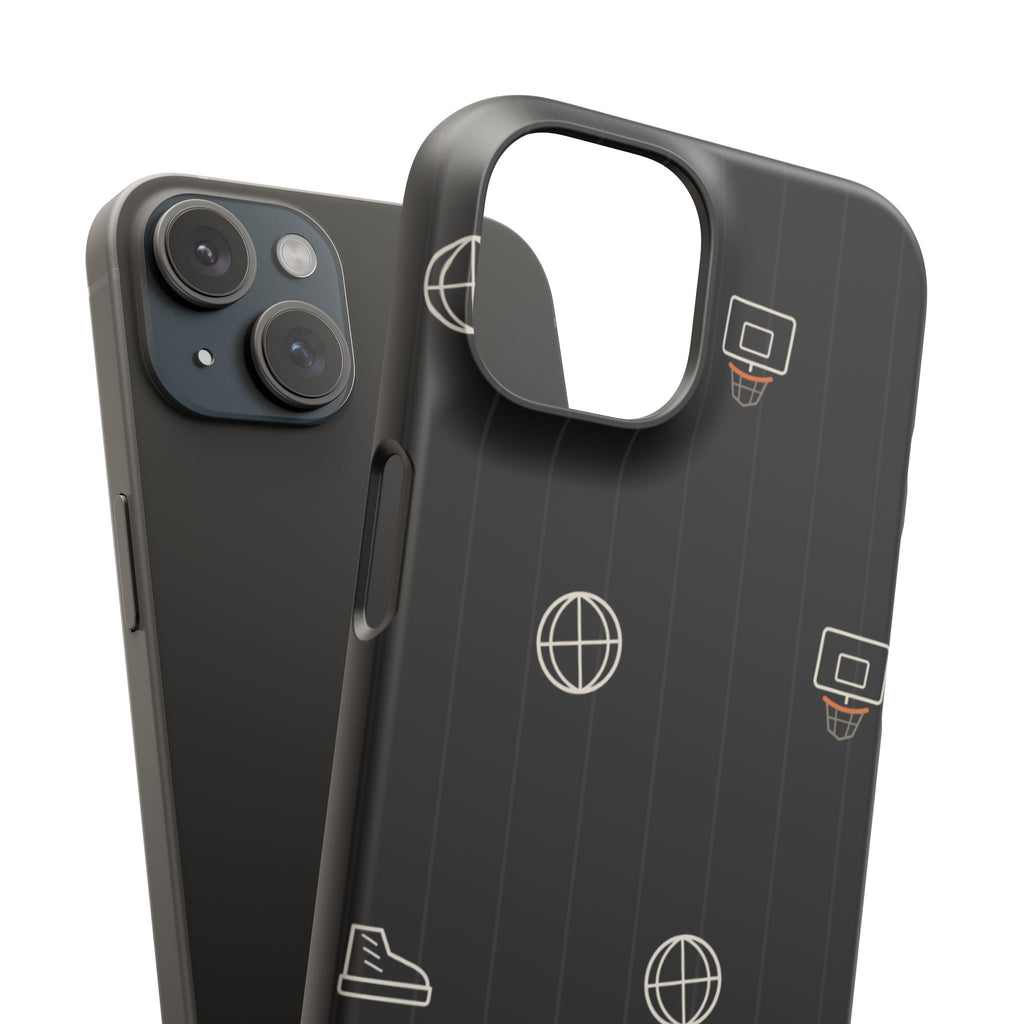 Snap Case — Black Minimalist Basketball & Street Icons Phone Case