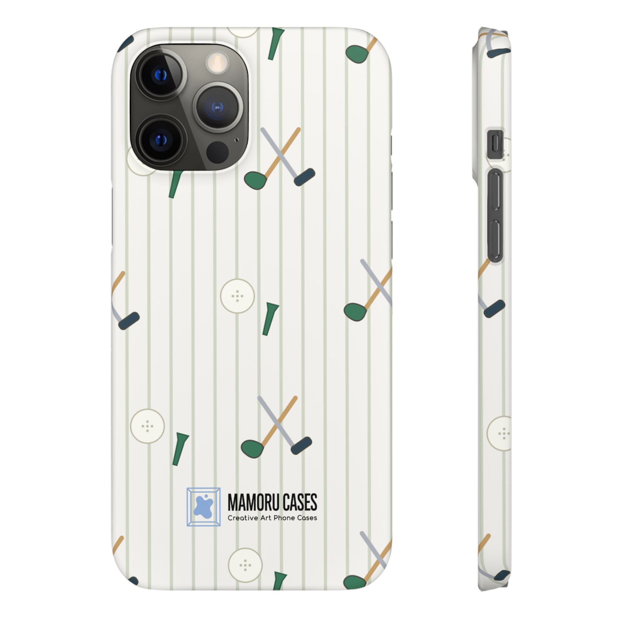 Mamoru Cases | Golf Pattern Snap Phone Case Tee & Mallet Design