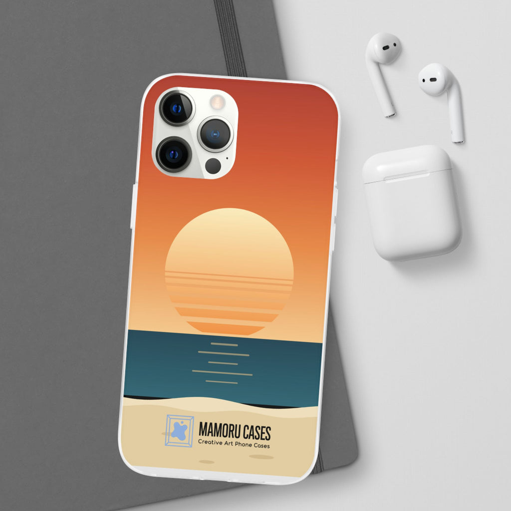 Sunset Horizon Phone Case — Minimal Beach Sunset Graphic for iPhone & Samsung